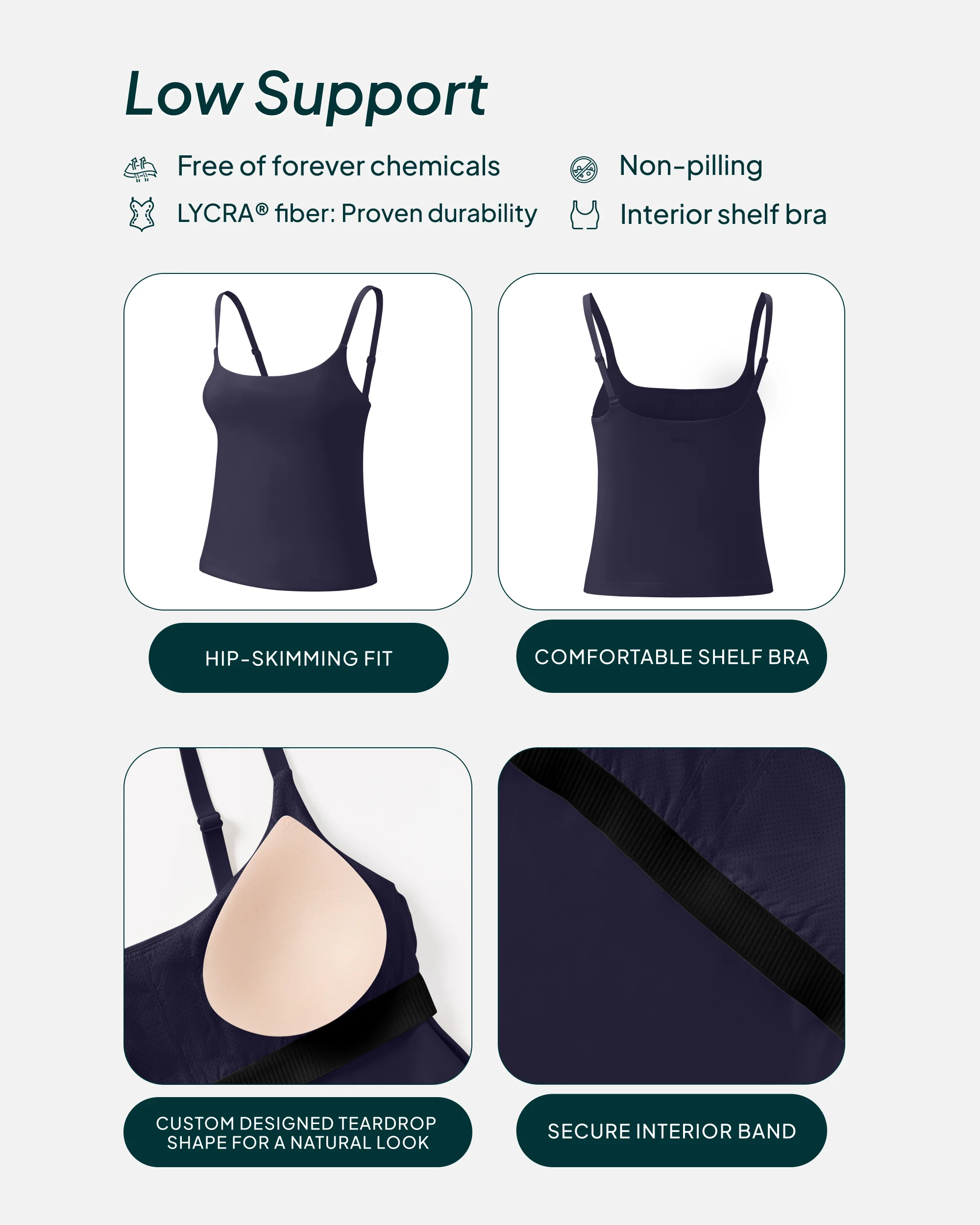 Athleisure Padded Cami Tank Top - Image 22
