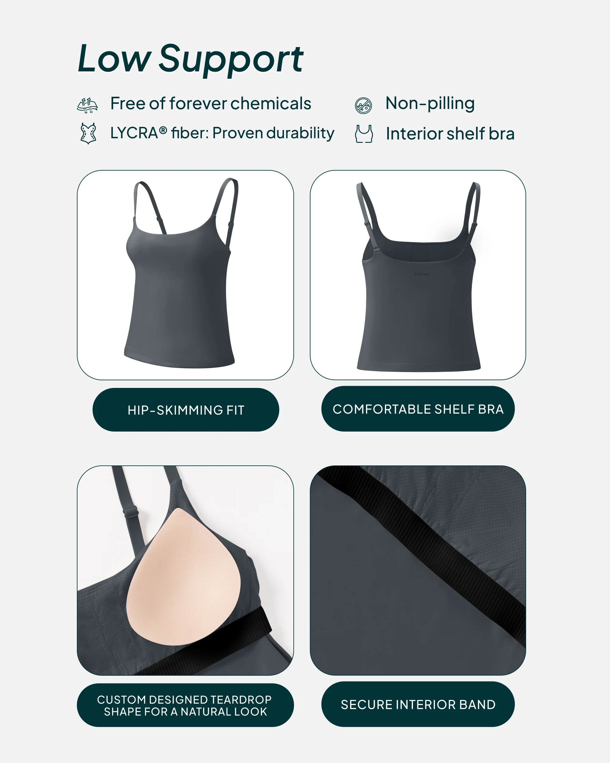 Athleisure Padded Cami Tank Top - Image 28