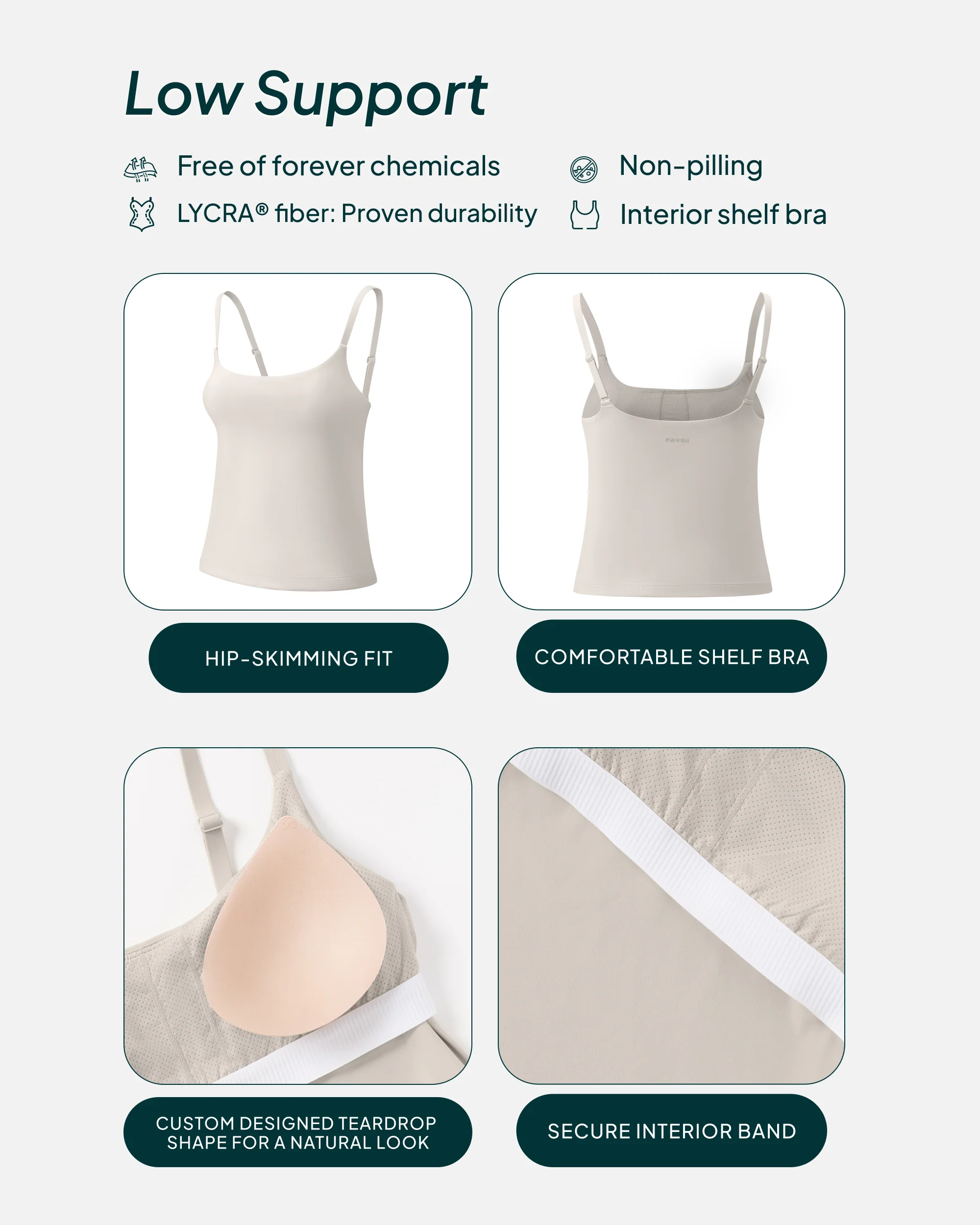 Athleisure Padded Cami Tank Top - Image 4