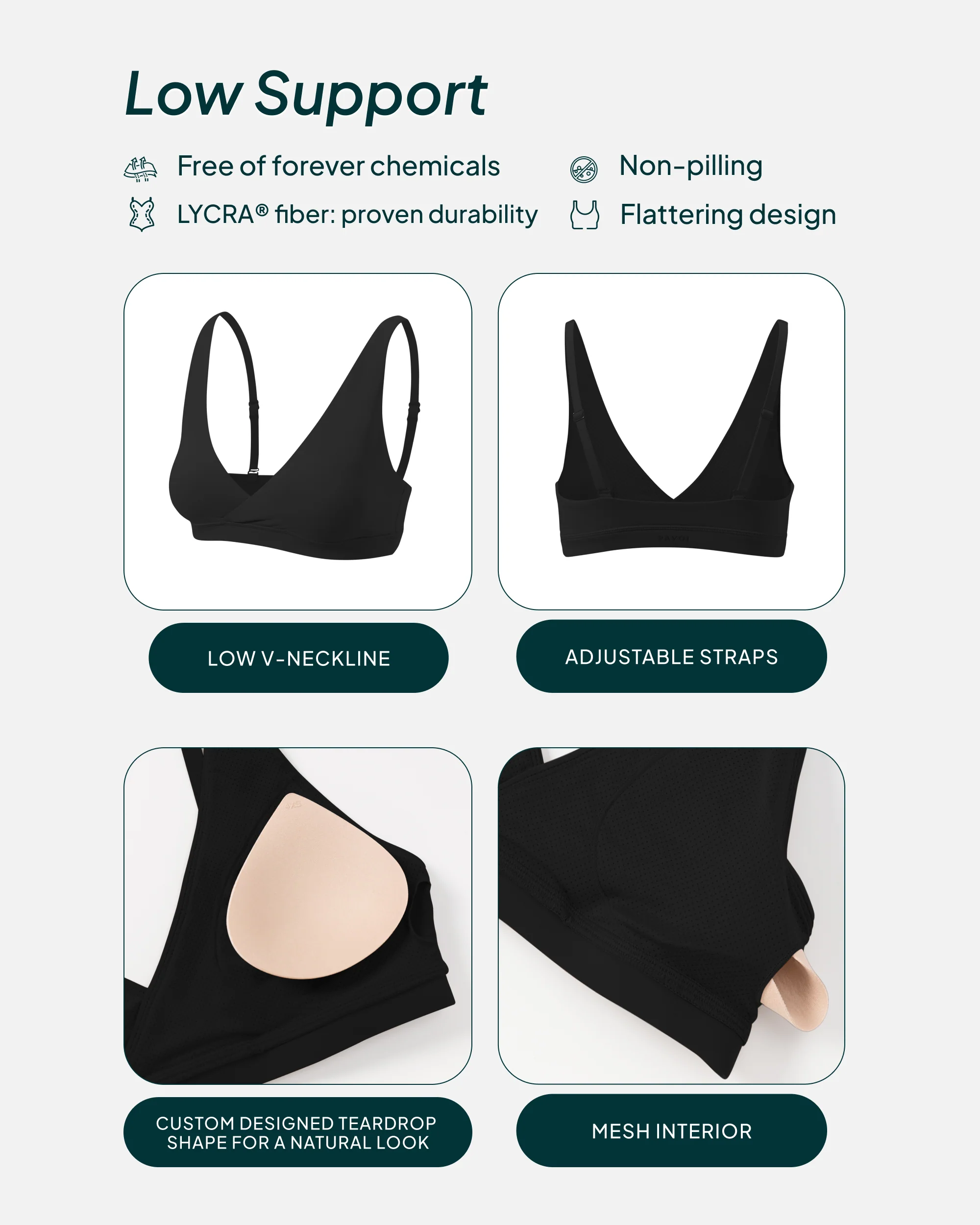 Athleisure Plunge Low-Support Sports Bra - Image 4