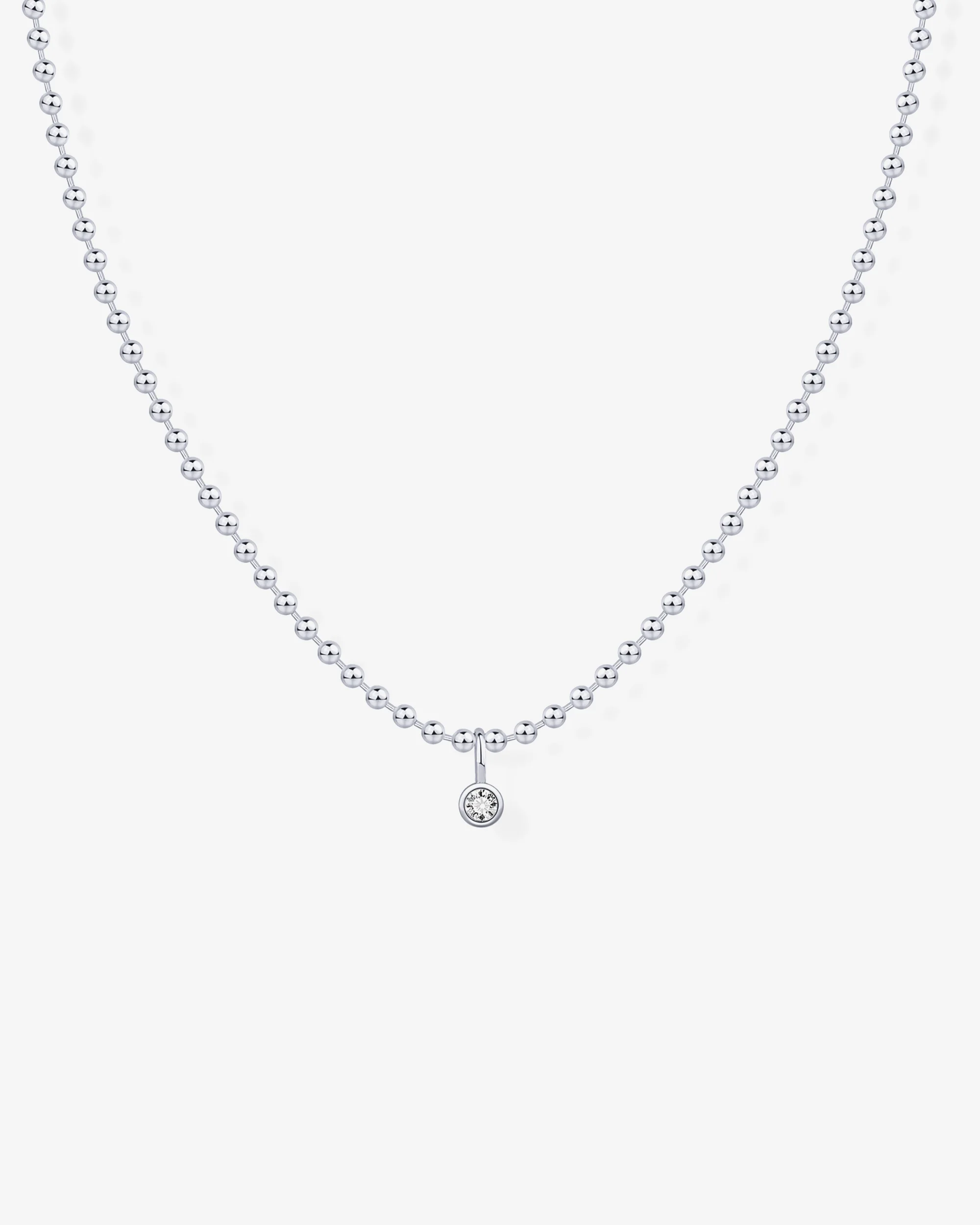 Beaded Chain Solitaire Pendant - Image 4