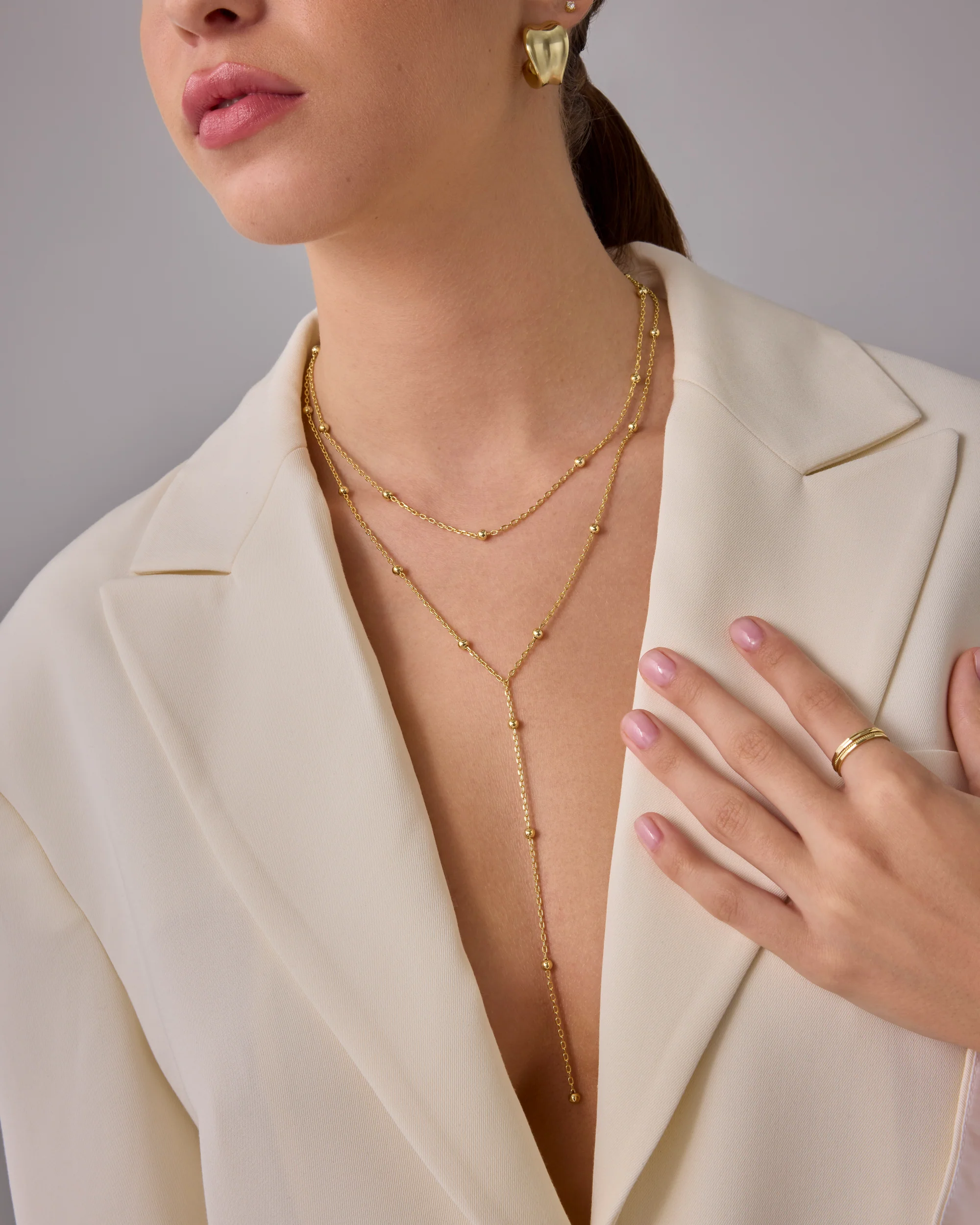 Beaded Tassel Lariat Necklace - Image 3