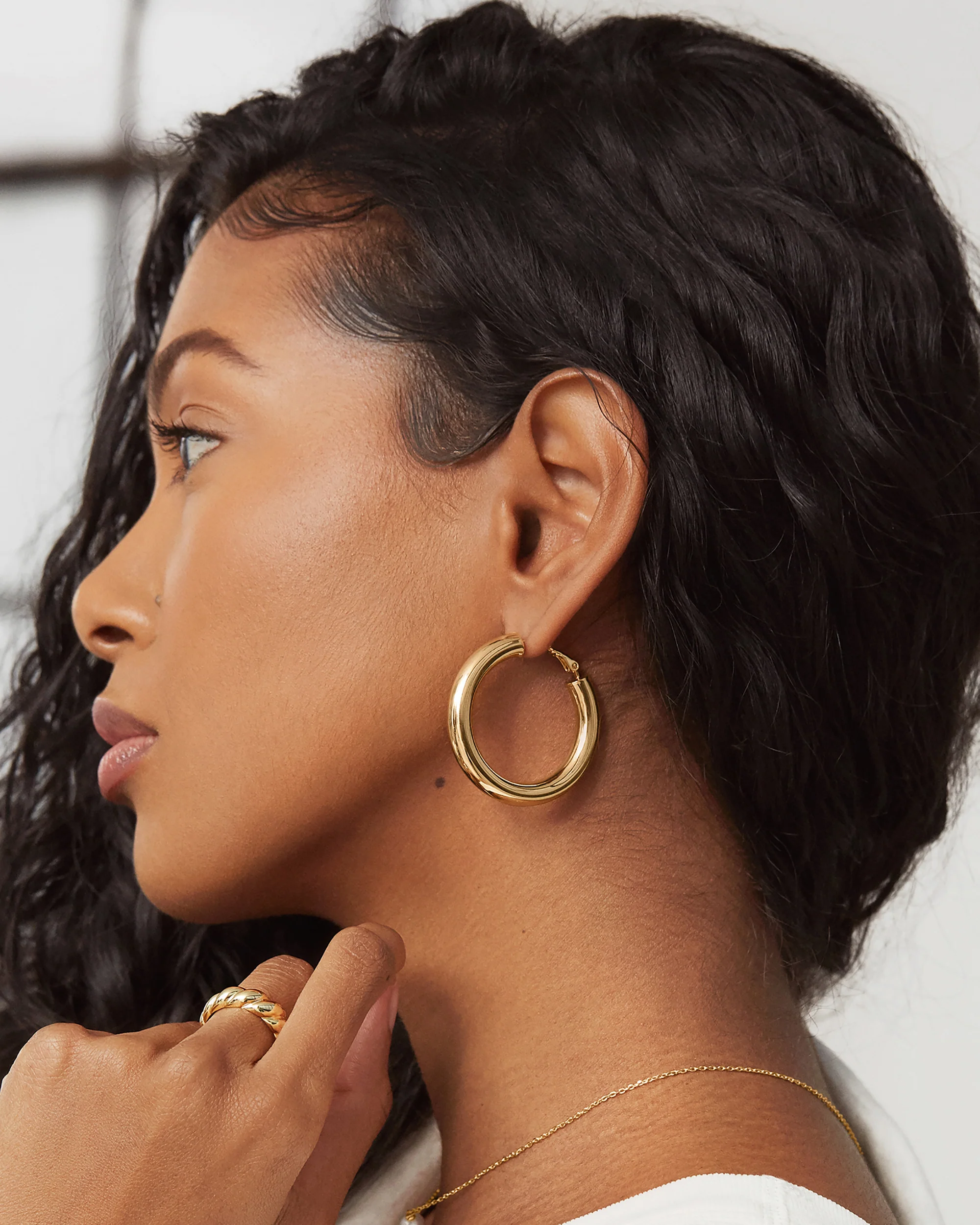 Clasp Back Chunky Hoops - Image 13
