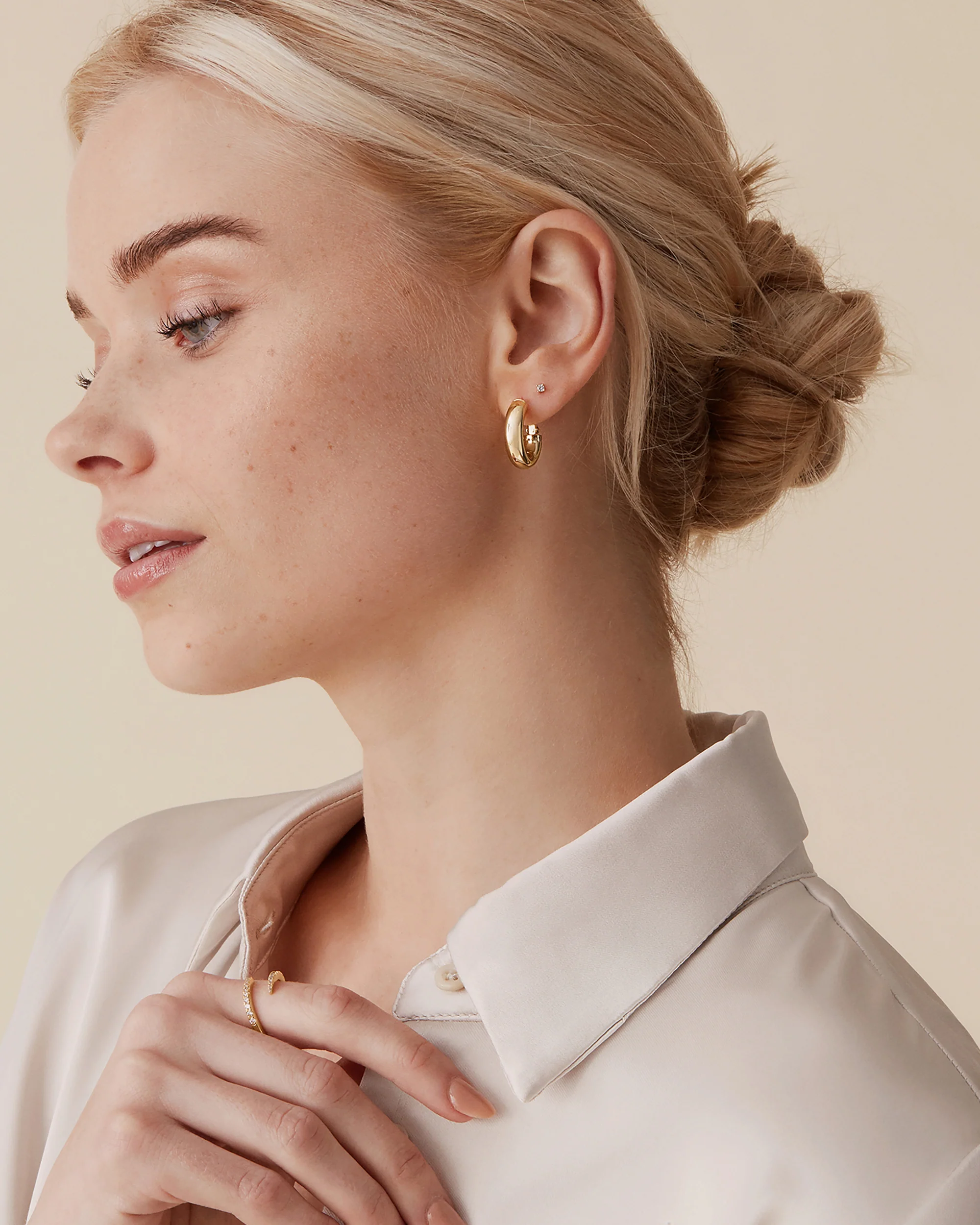 Clasp Back Chunky Hoops - Image 6