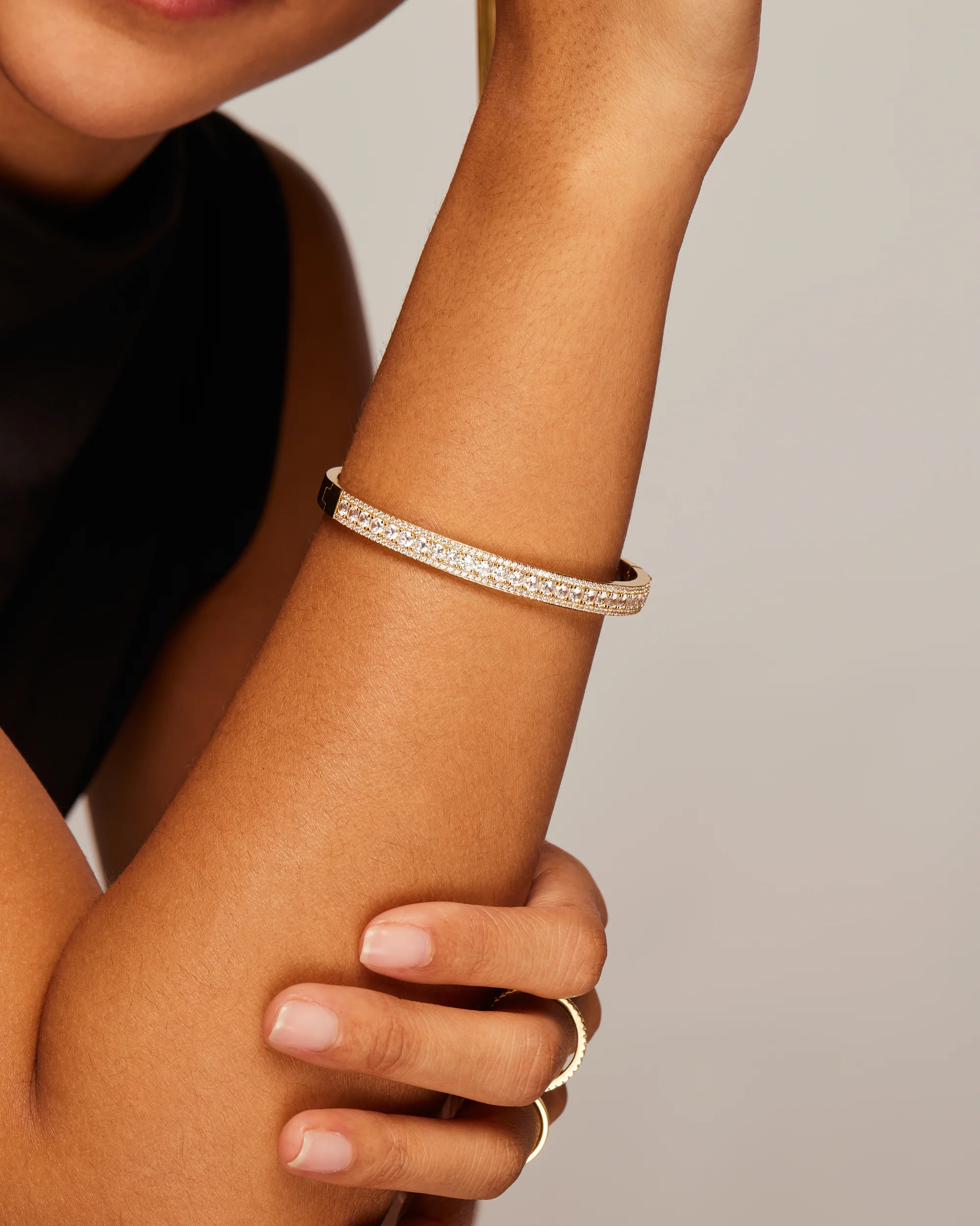Classic Cubic Zirconia Bangle Bracelet - Image 6