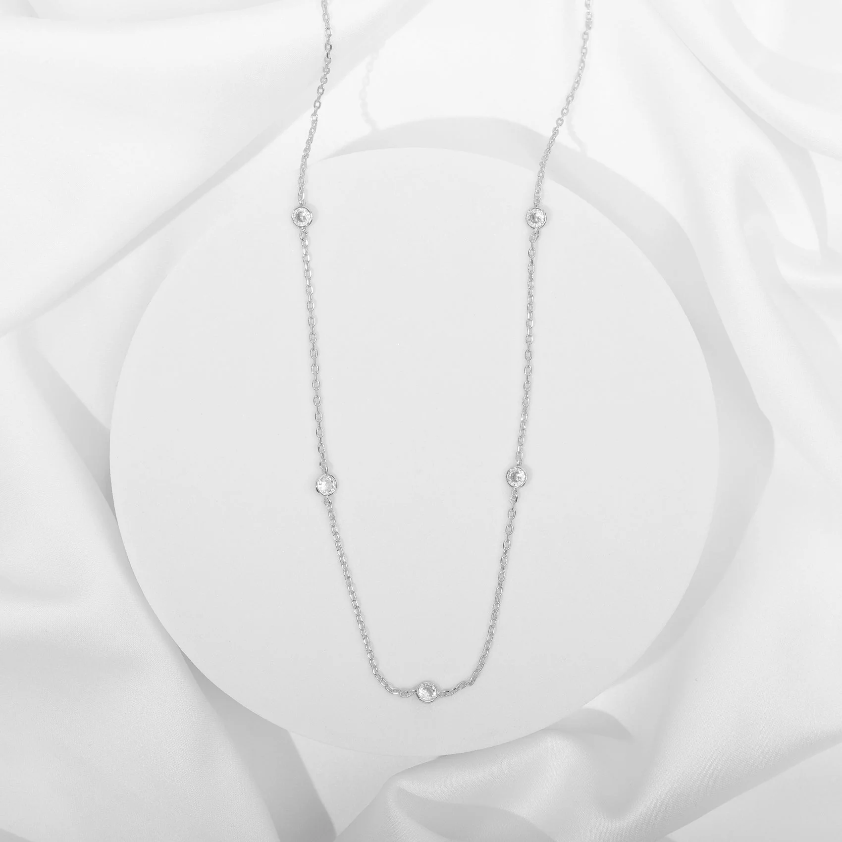 Simulated Diamond Station Necklace - Image 10