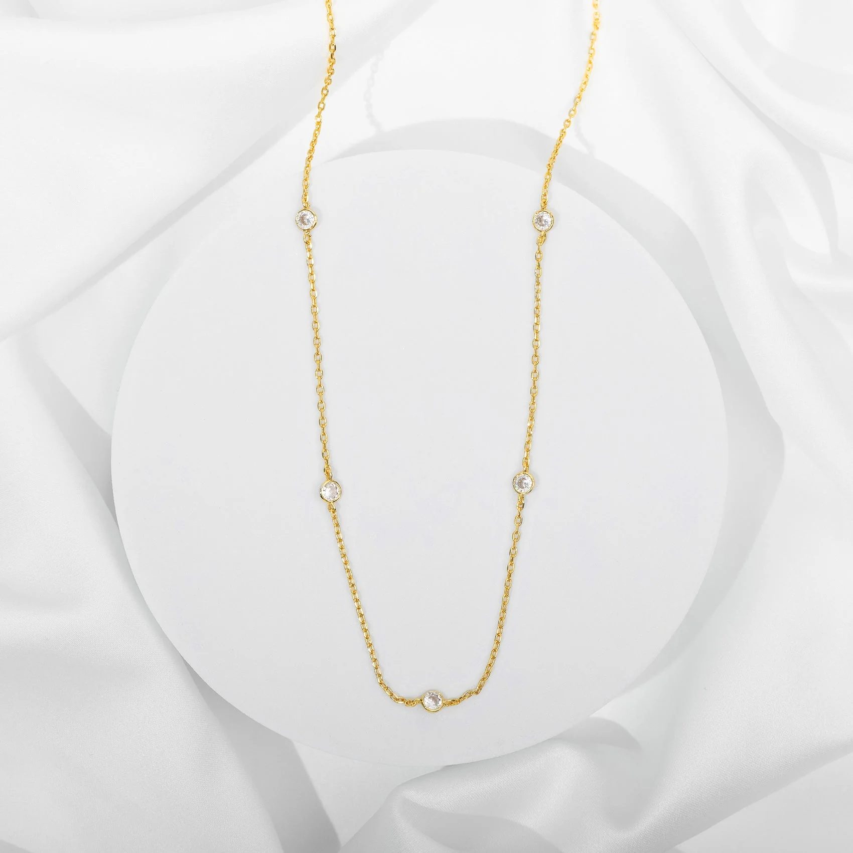 Simulated Diamond Station Necklace - Image 3