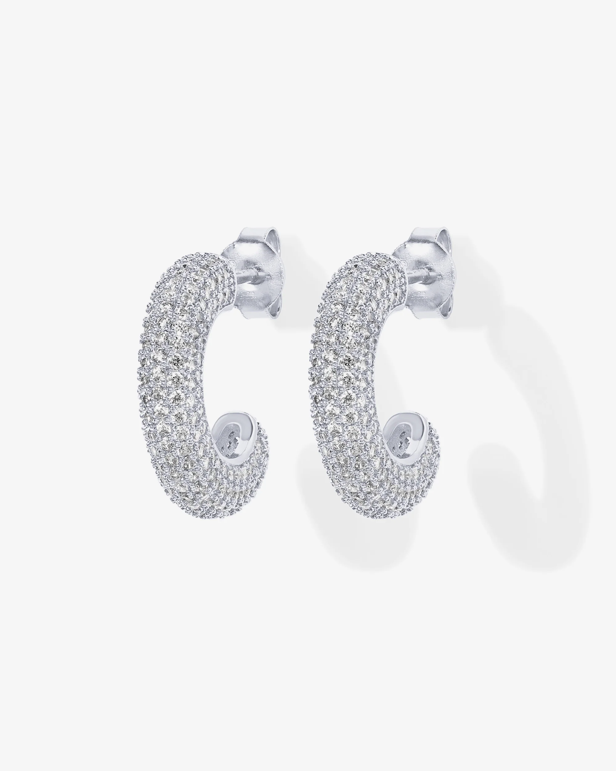 Cubic Zirconia Chunky Hoop Earrings - Image 10