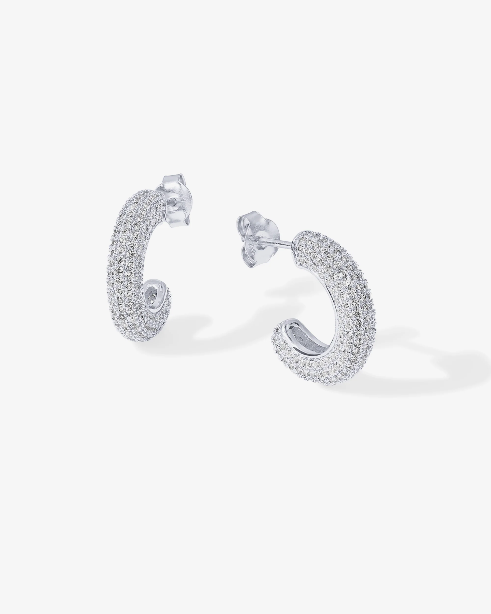 Cubic Zirconia Chunky Hoop Earrings - Image 12