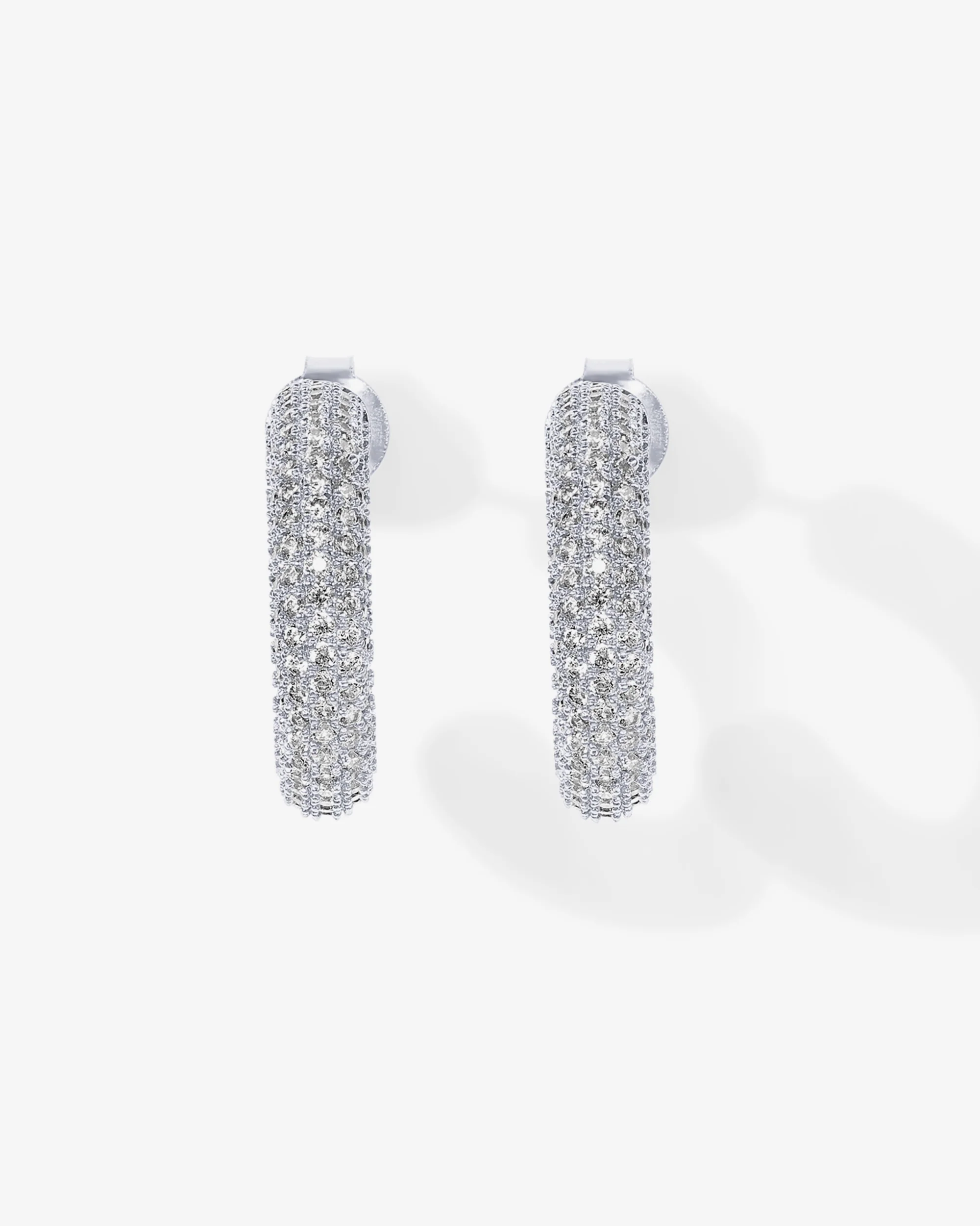 Cubic Zirconia Chunky Hoop Earrings - Image 14