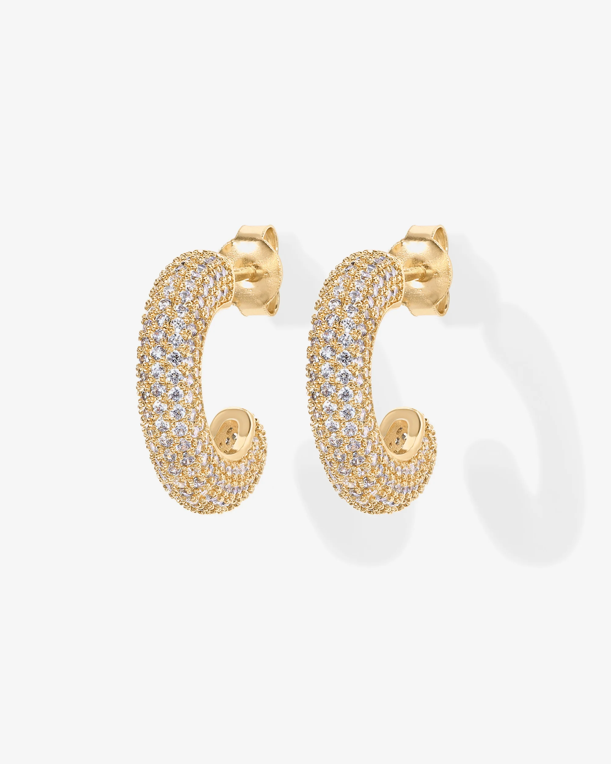 Cubic Zirconia Chunky Hoop Earrings - Image 3