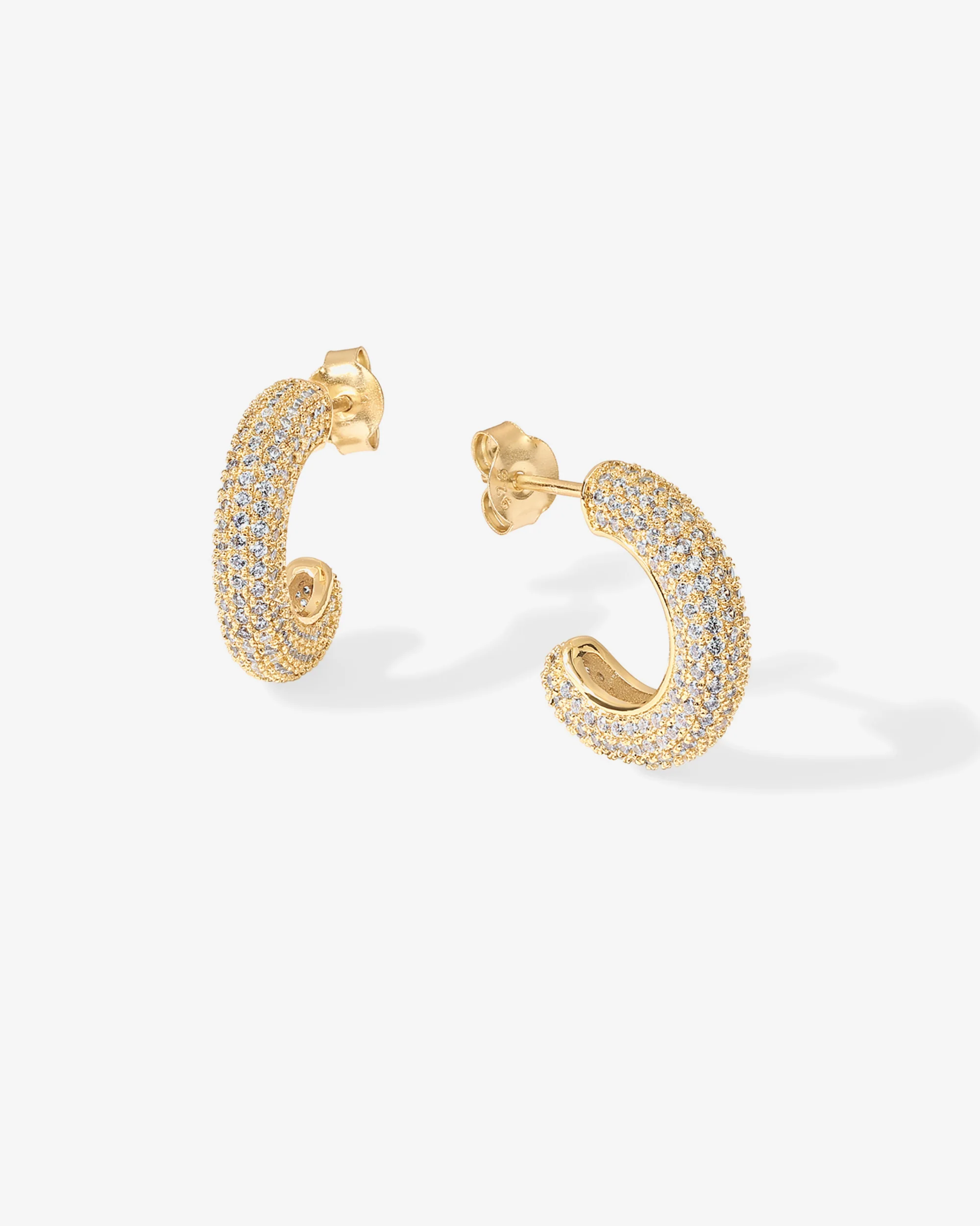 Cubic Zirconia Chunky Hoop Earrings - Image 5