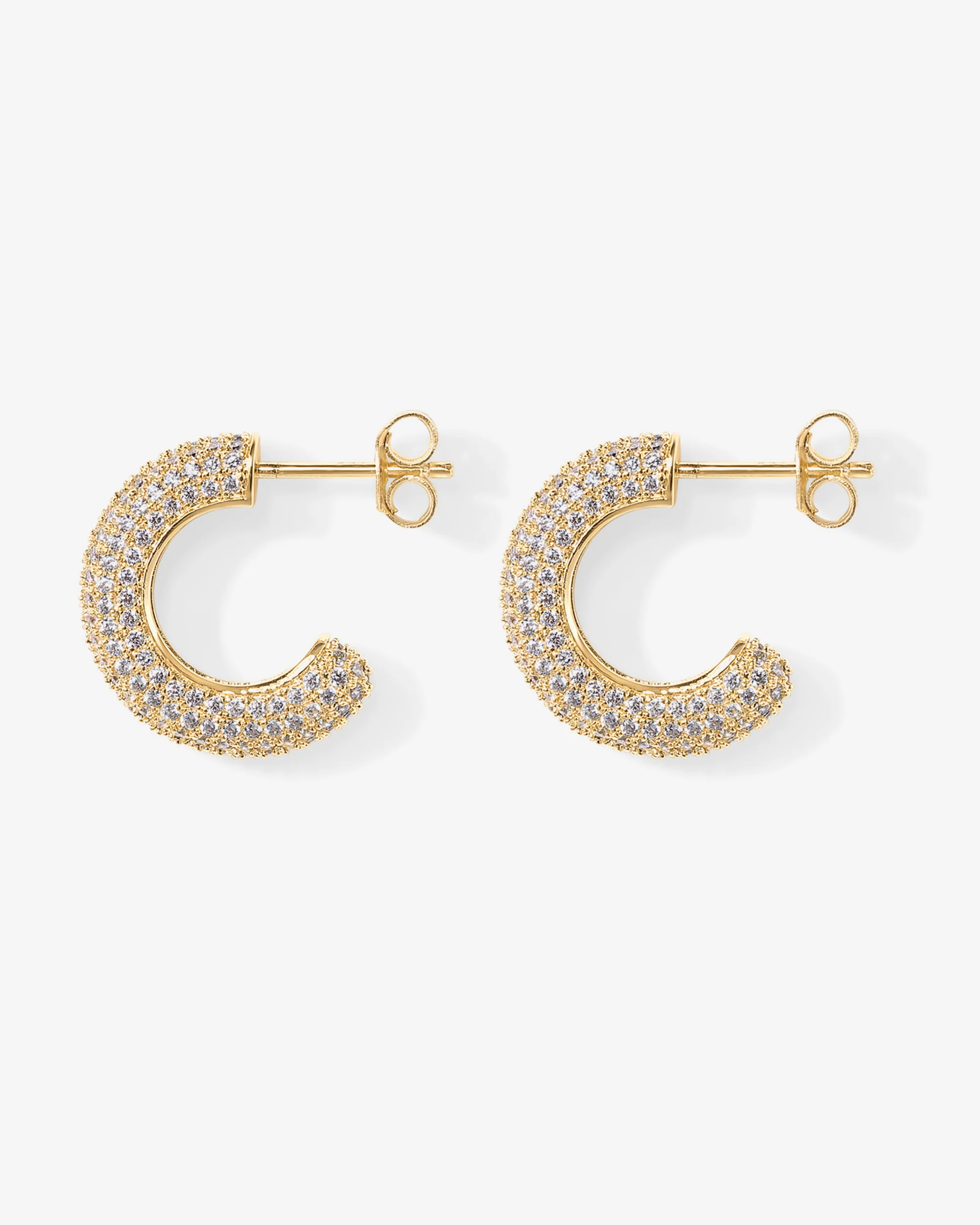 Cubic Zirconia Chunky Hoop Earrings - Image 6
