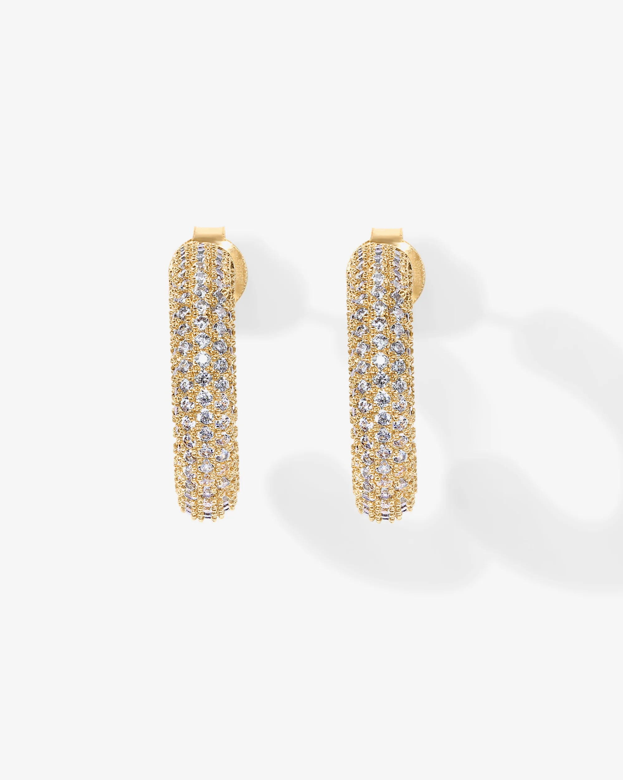 Cubic Zirconia Chunky Hoop Earrings - Image 7
