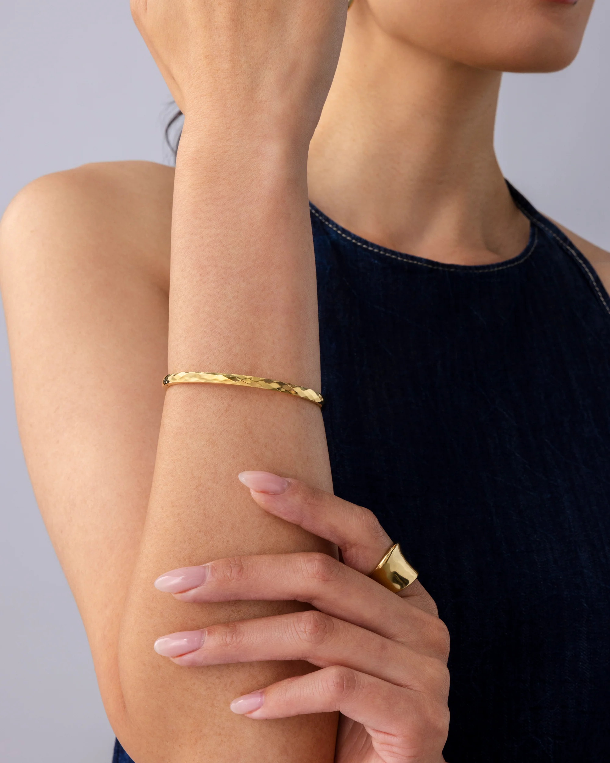 Faceted Bangle Bracelet - Image 4