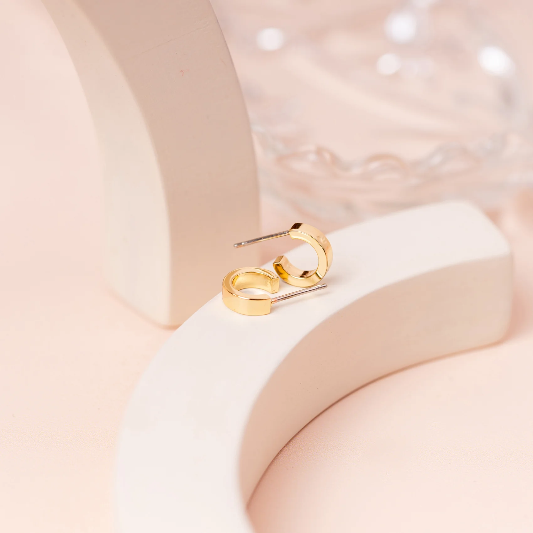 Small Squared Edge Hoops - Image 3