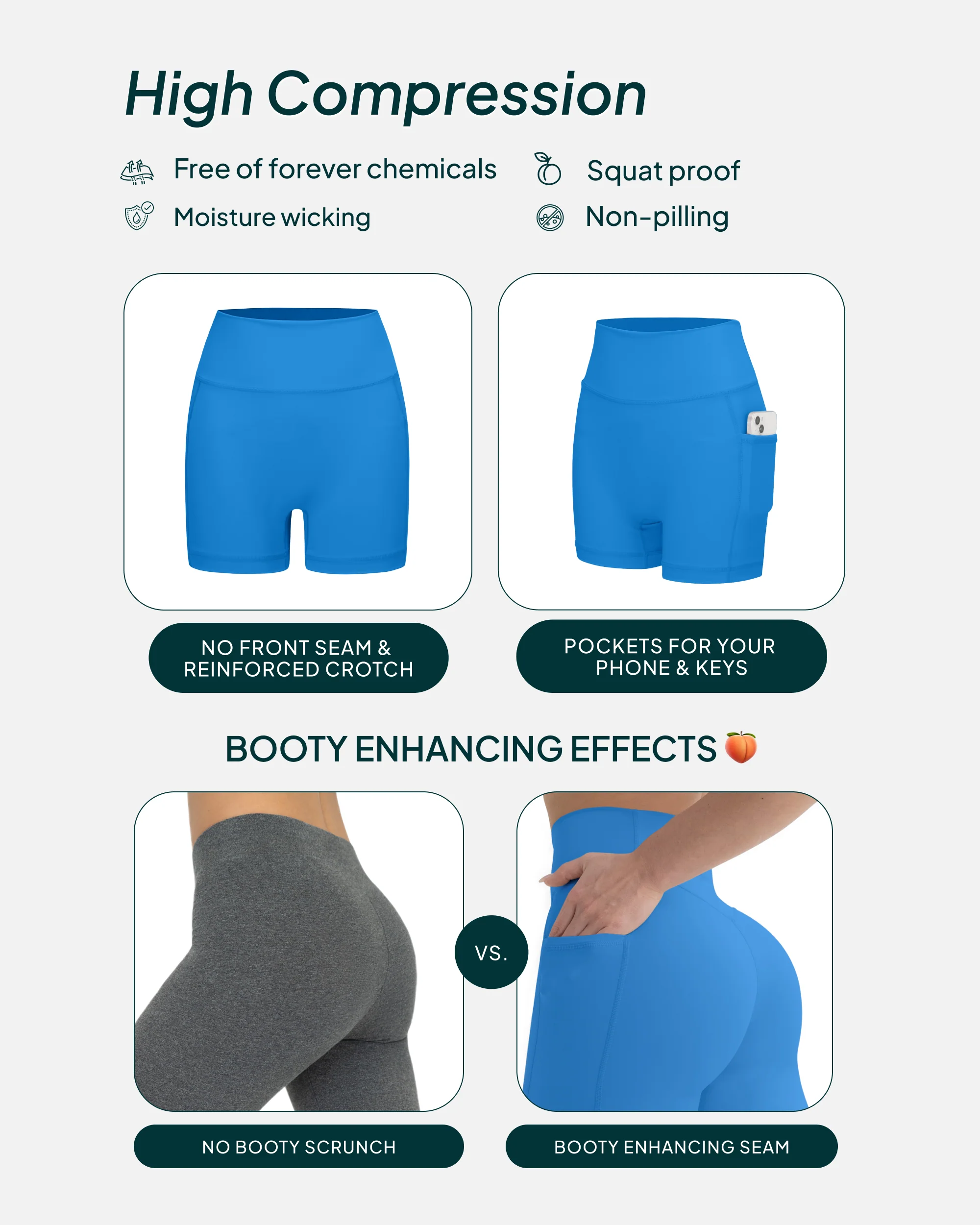 High-Waisted Butt Lifting 4" Biker Shorts with Pockets - Image 29