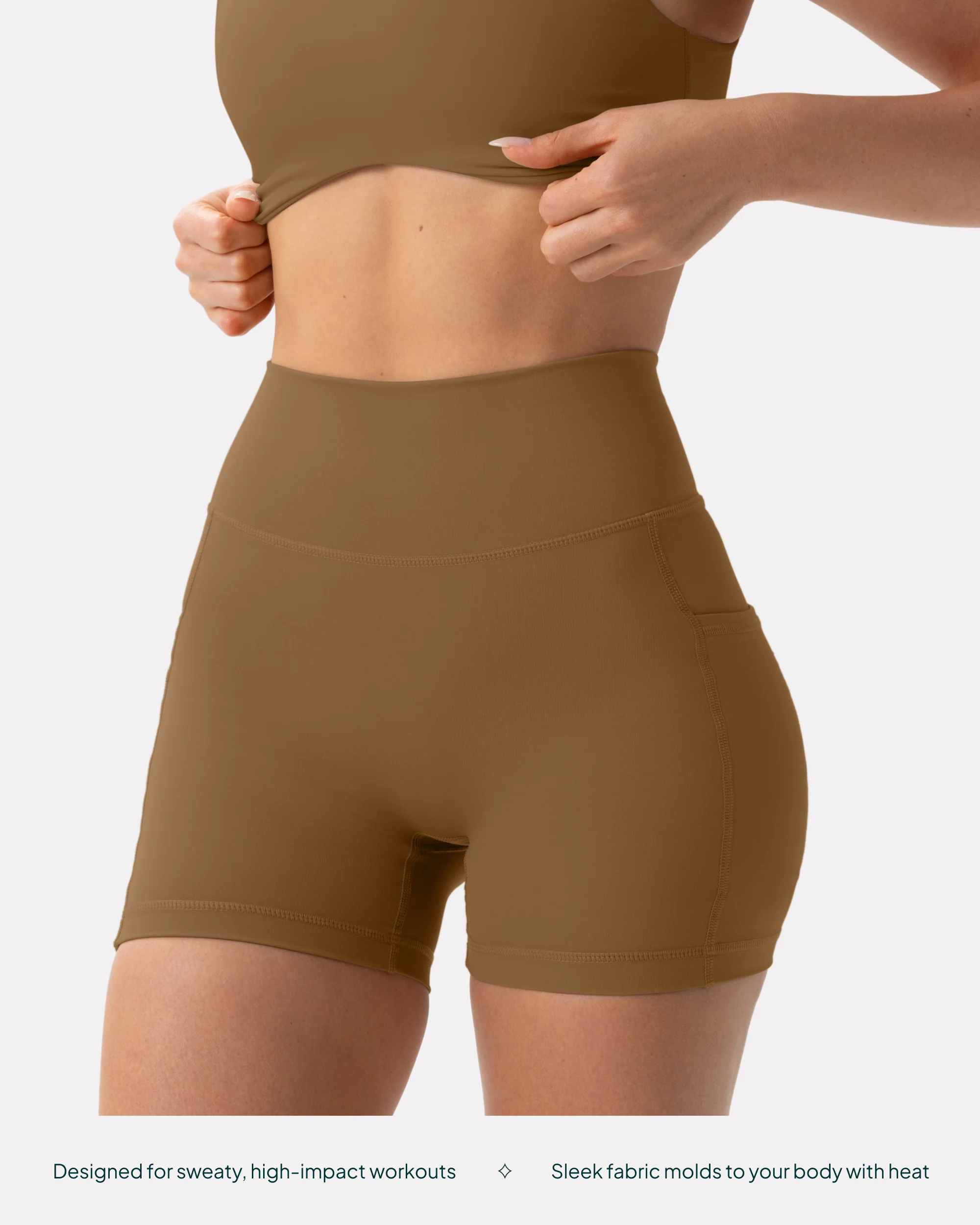 High-Waisted Butt Lifting 4" Biker Shorts with Pockets - Image 3