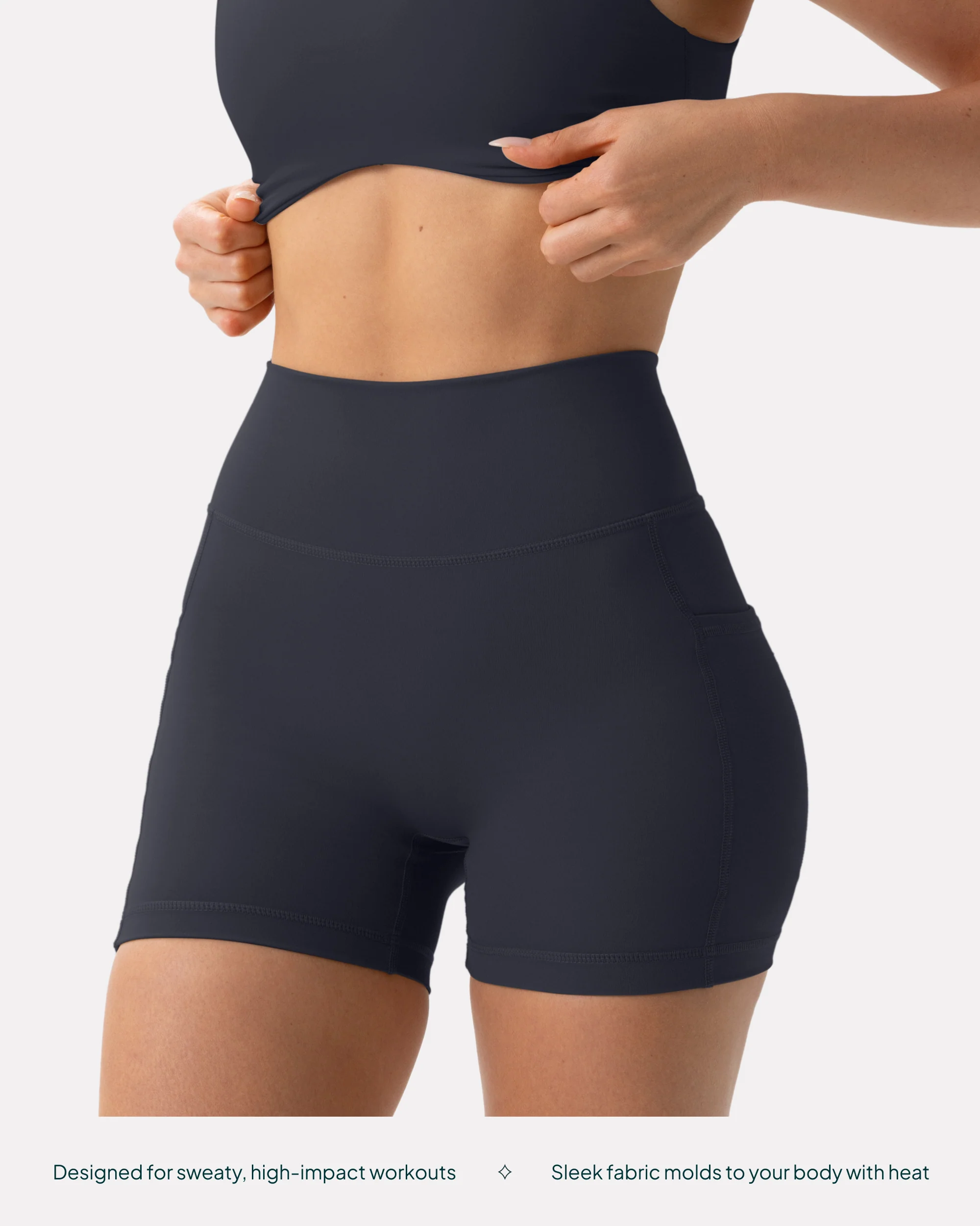 High-Waisted Butt Lifting 4" Biker Shorts with Pockets - Image 43