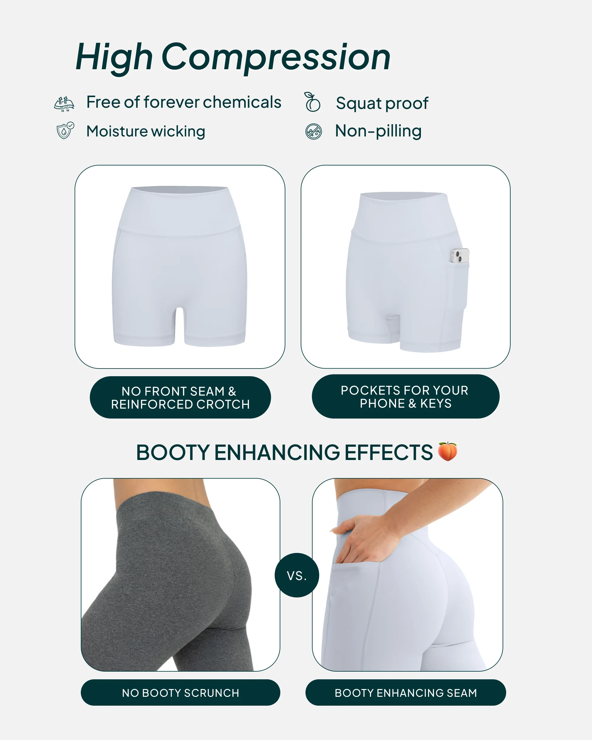 High-Waisted Butt Lifting 4" Biker Shorts with Pockets - Image 49