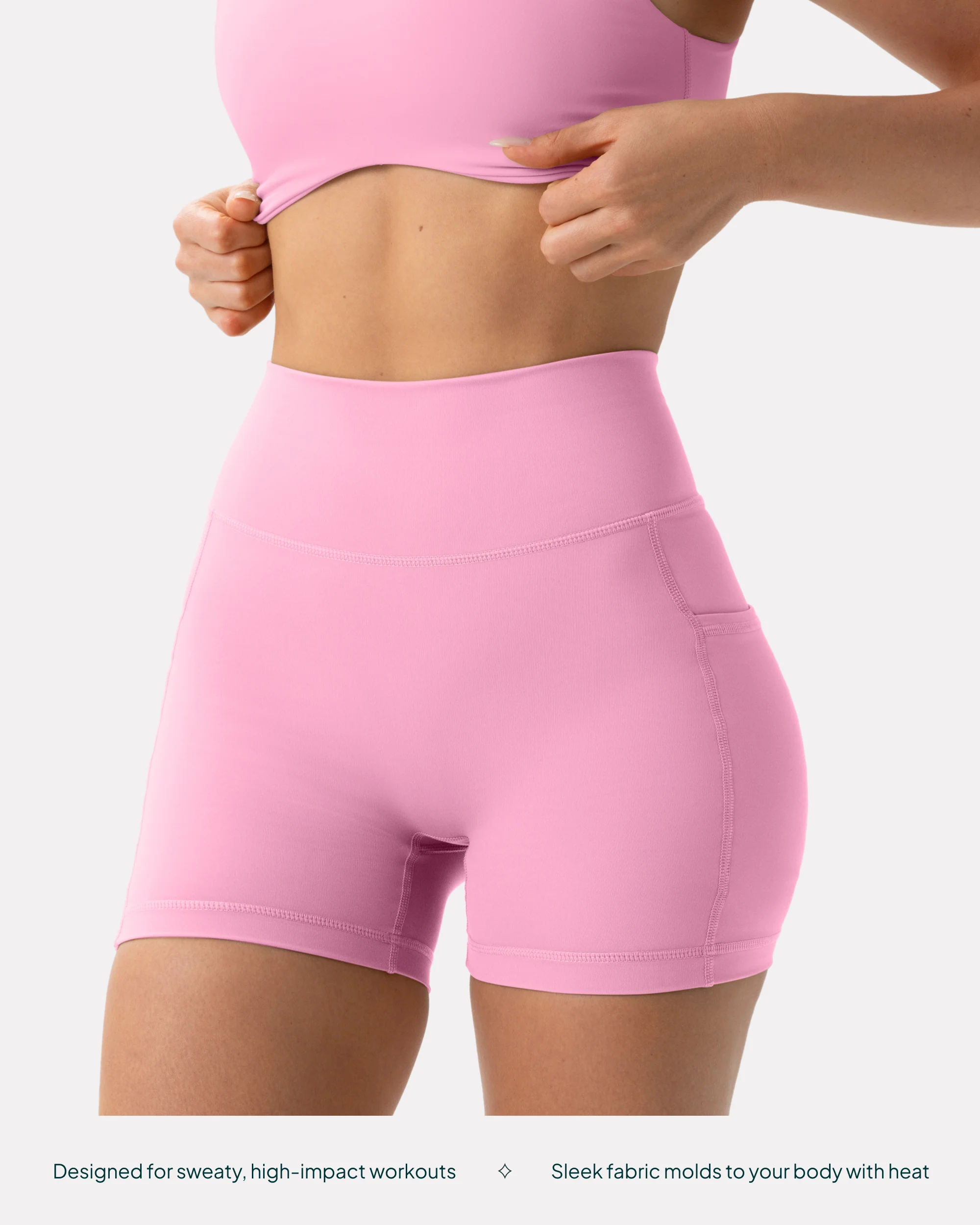 High-Waisted Butt Lifting 4" Biker Shorts with Pockets - Image 53