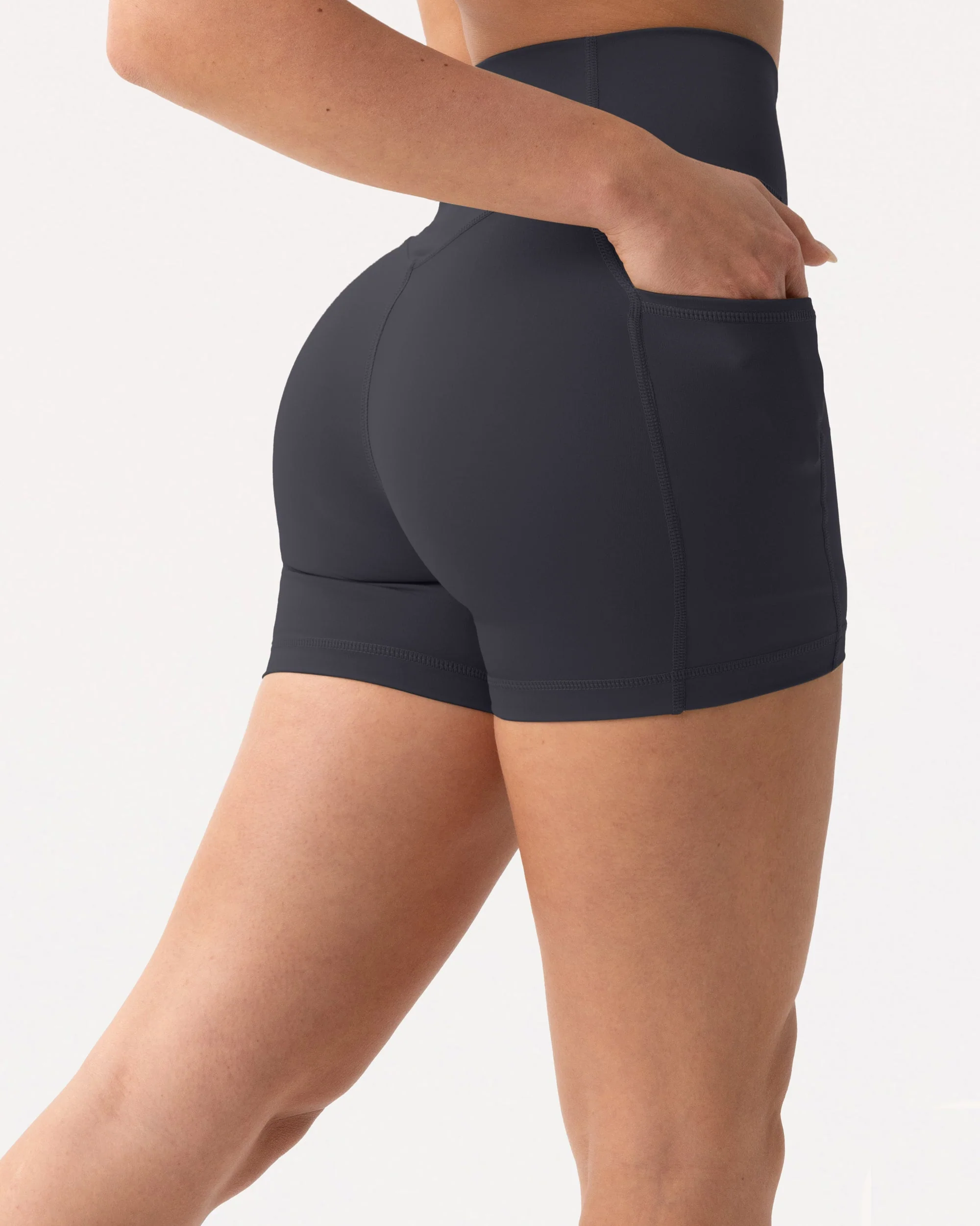 High-Waisted Butt Lifting 4" Biker Shorts with Pockets - Image 68