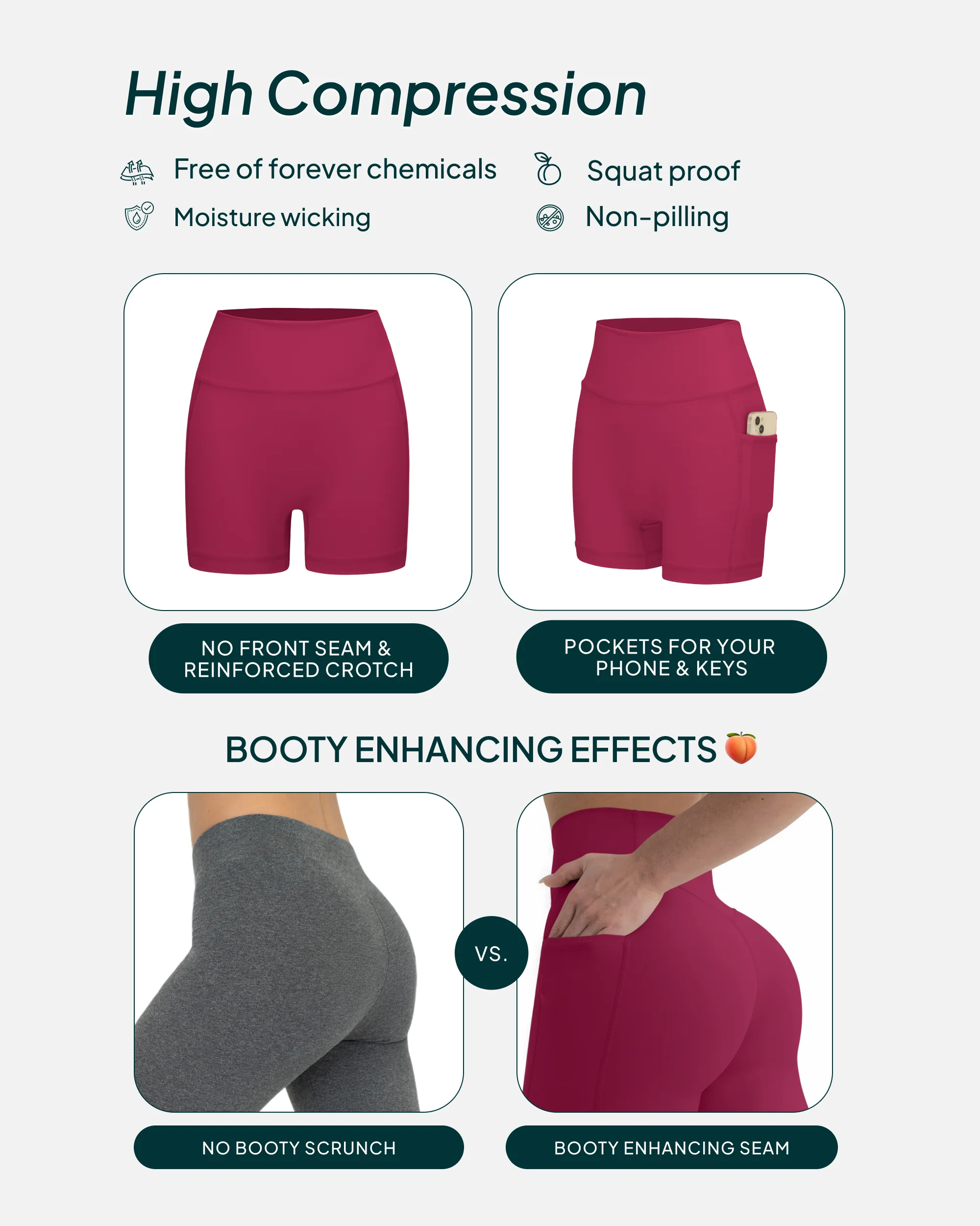 High-Waisted Butt Lifting 4" Biker Shorts with Pockets - Image 9