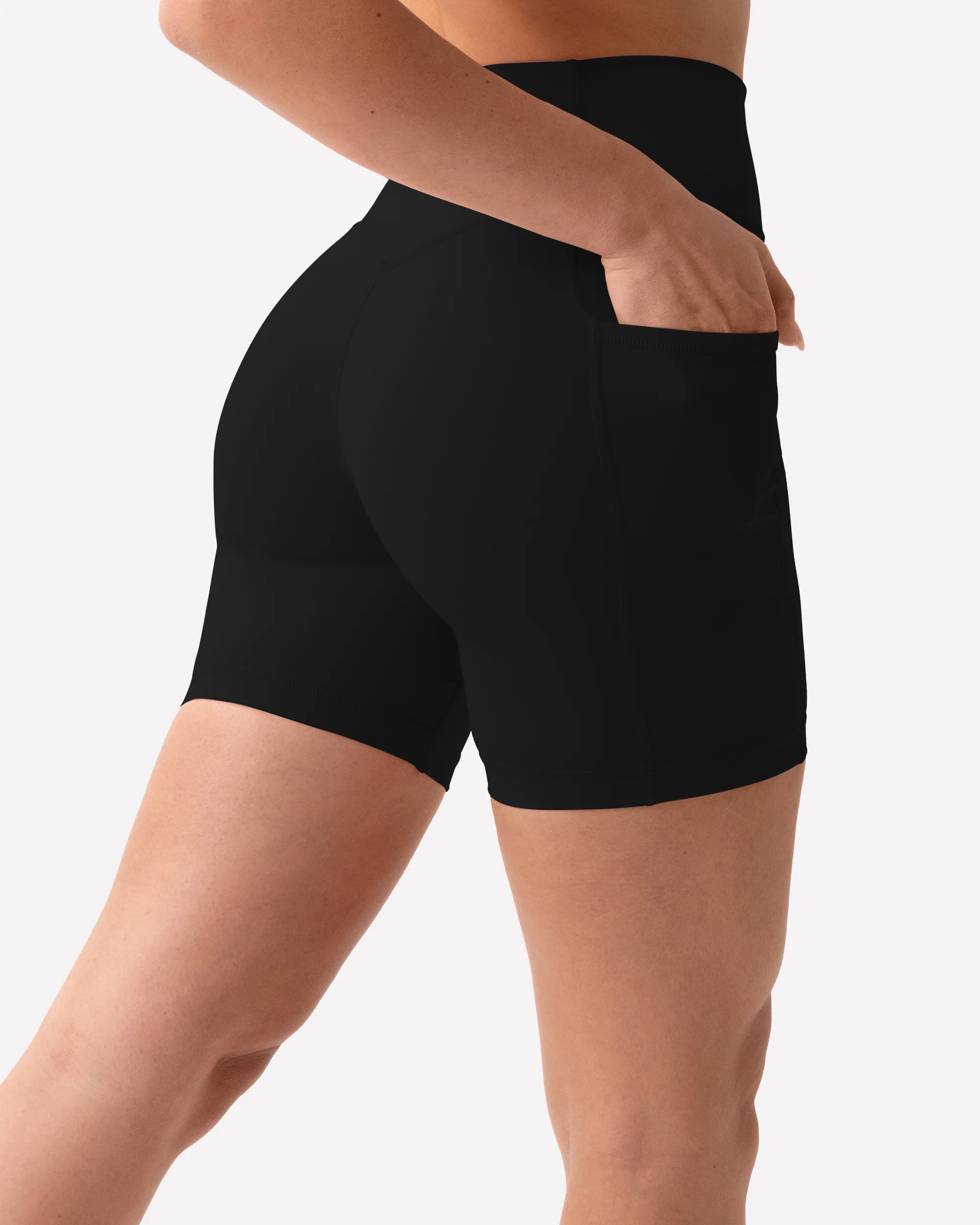 High-Waisted Butt Lifting 6" Biker Shorts with Pockets - Image 11