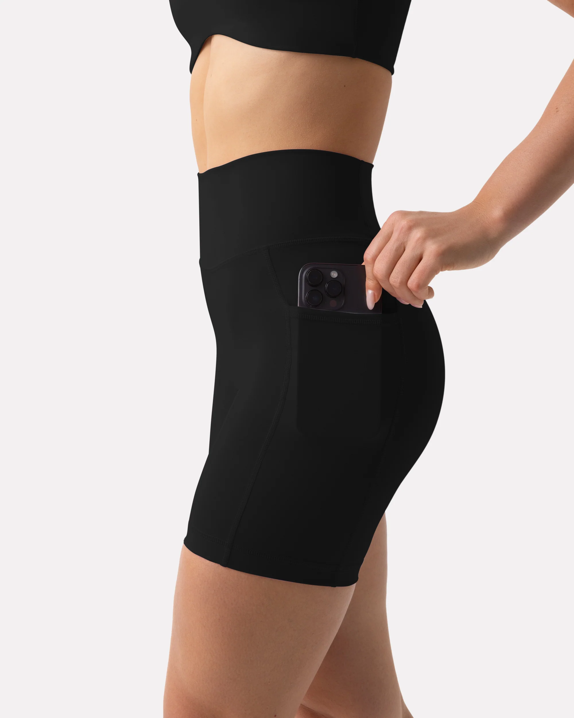 High-Waisted Butt Lifting 6" Biker Shorts with Pockets - Image 12
