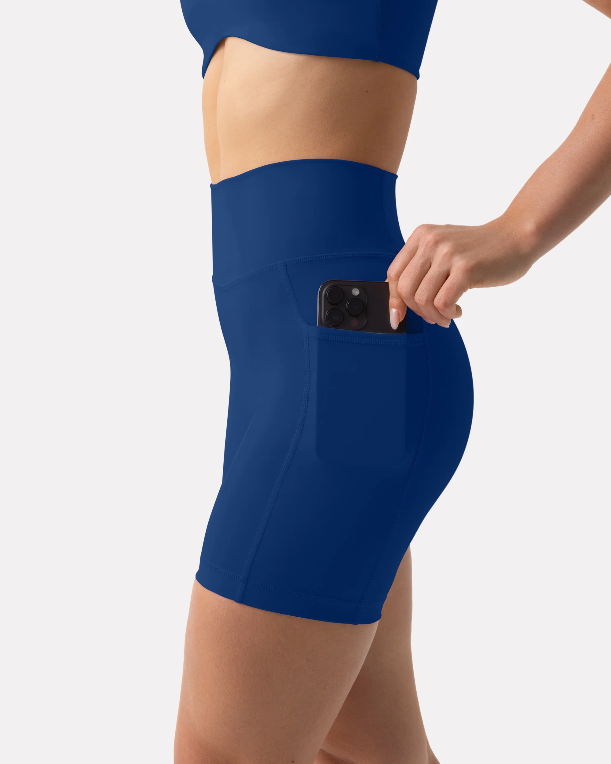 High-Waisted Butt Lifting 6" Biker Shorts with Pockets - Image 17