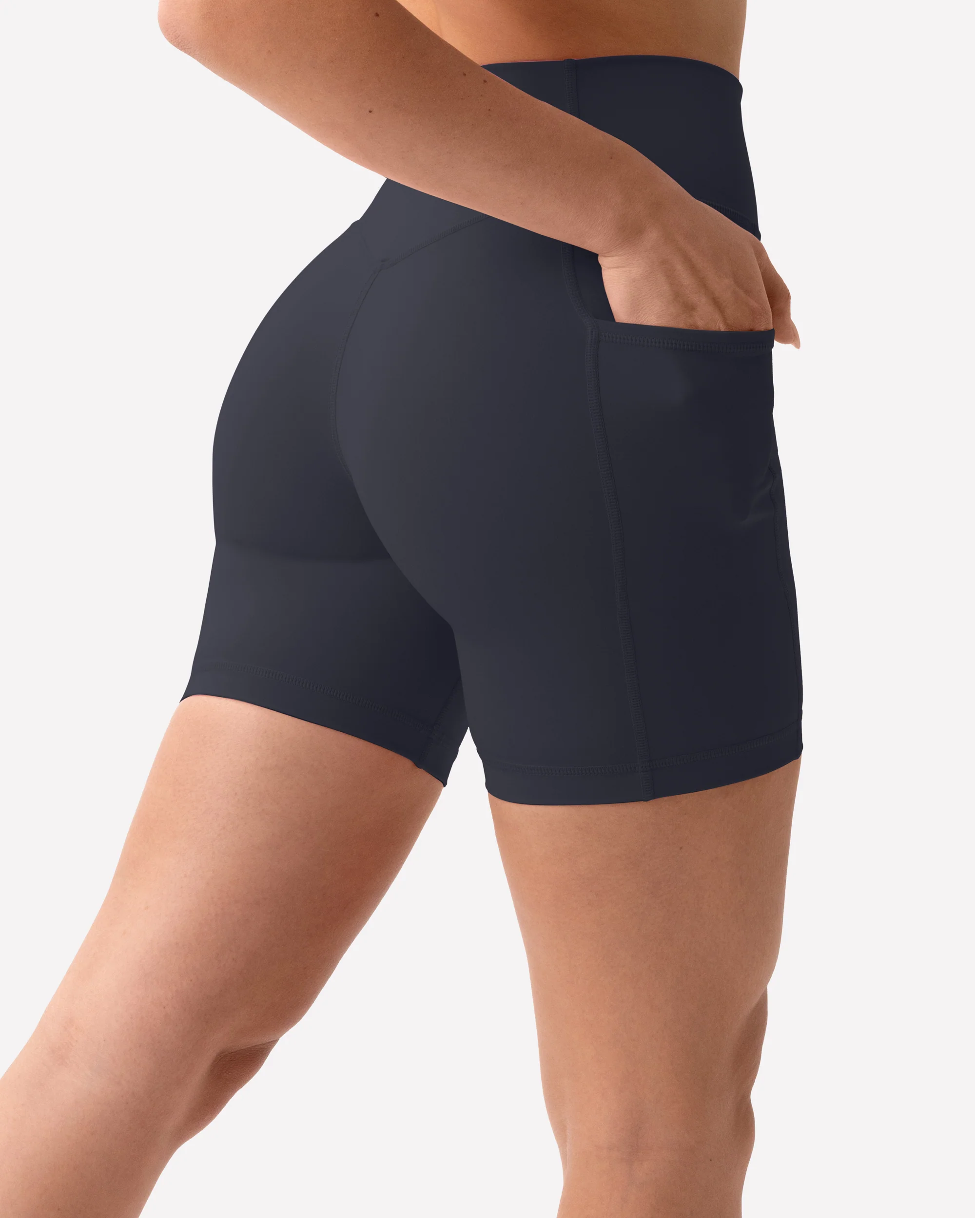 High-Waisted Butt Lifting 6" Biker Shorts with Pockets - Image 21