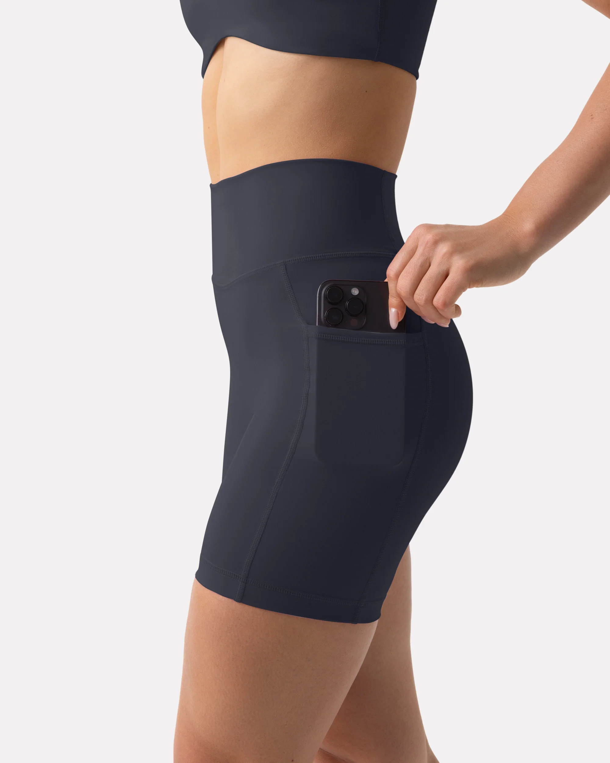 High-Waisted Butt Lifting 6" Biker Shorts with Pockets - Image 22