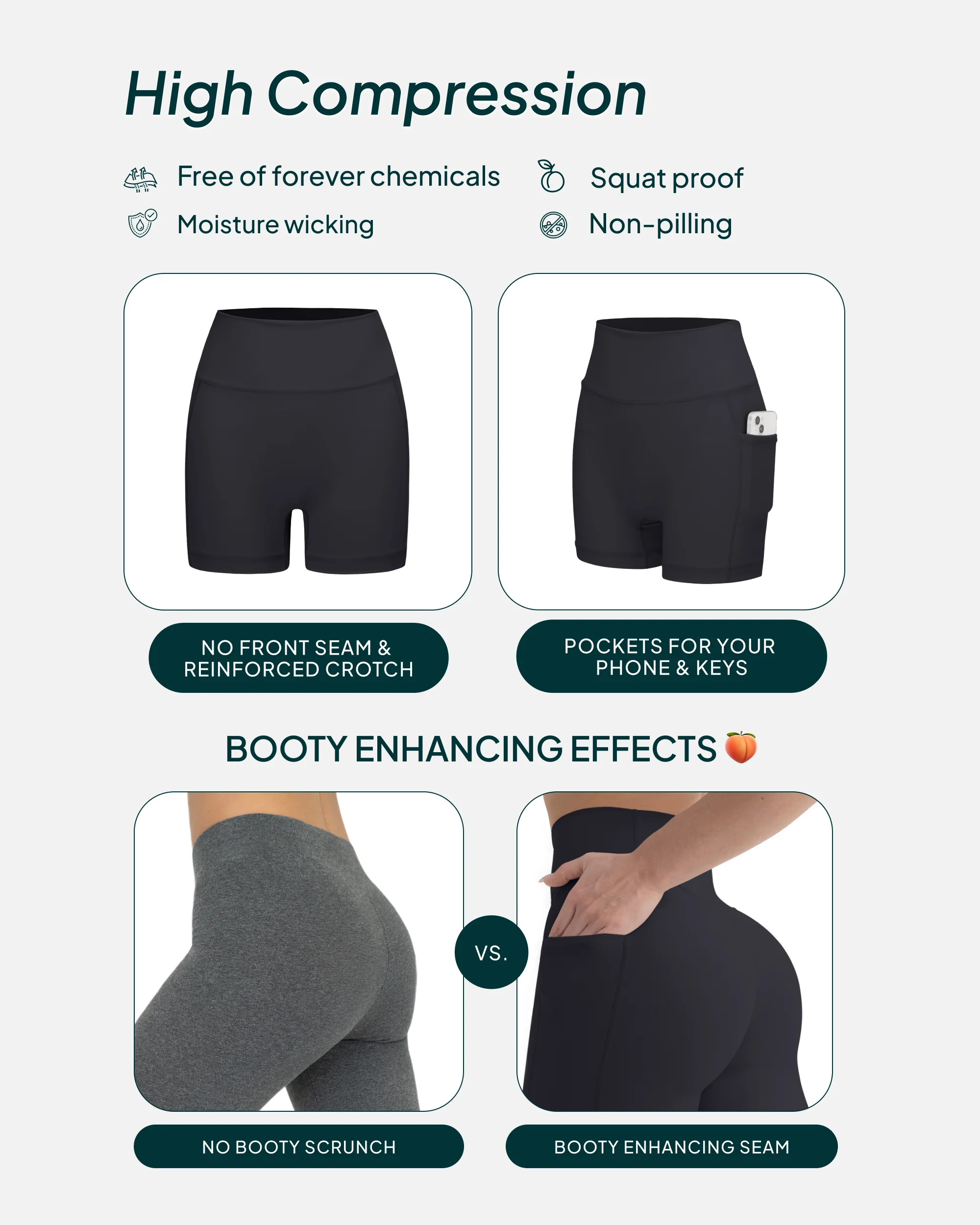 High-Waisted Butt Lifting 6" Biker Shorts with Pockets - Image 24