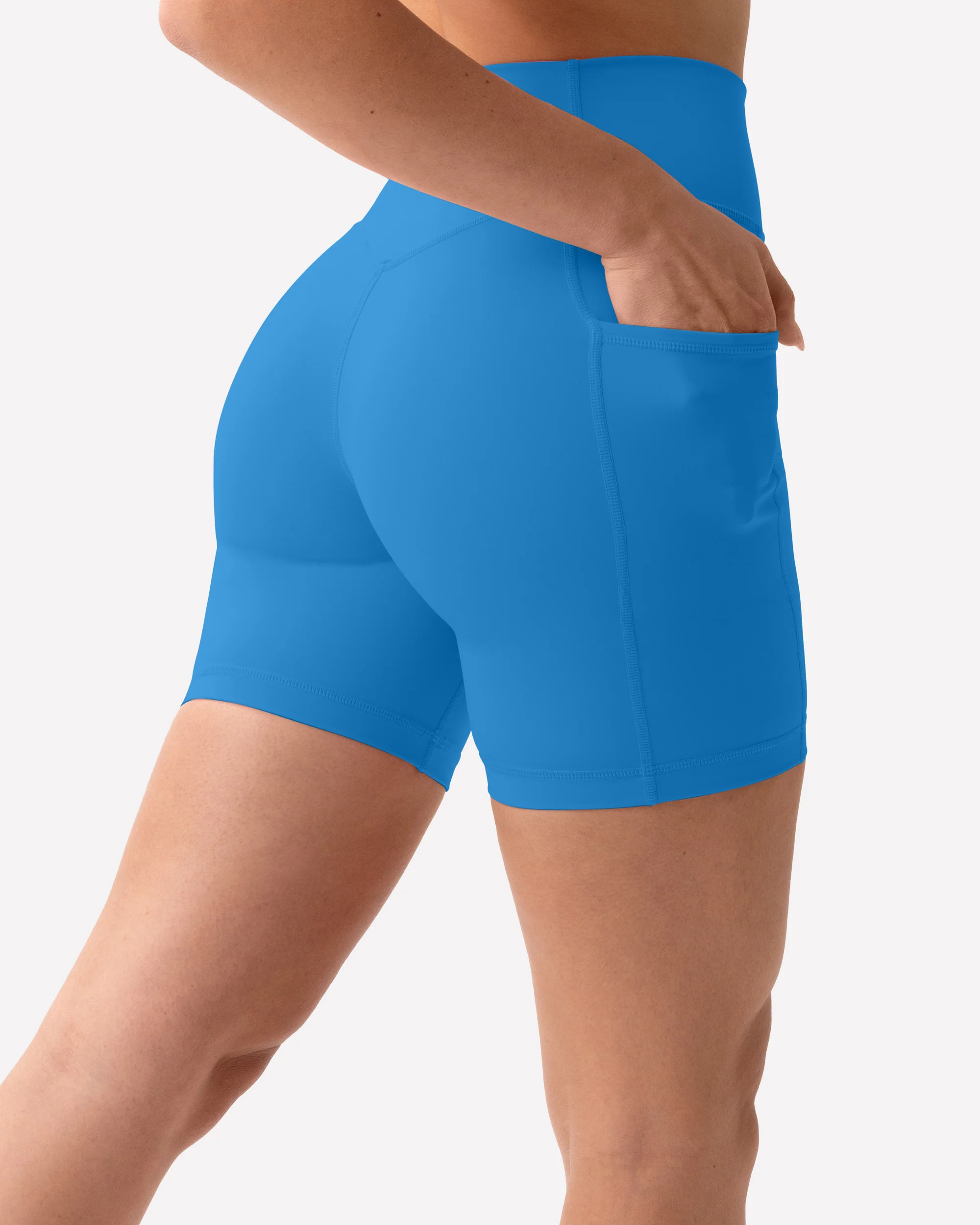 High-Waisted Butt Lifting 6" Biker Shorts with Pockets - Image 26