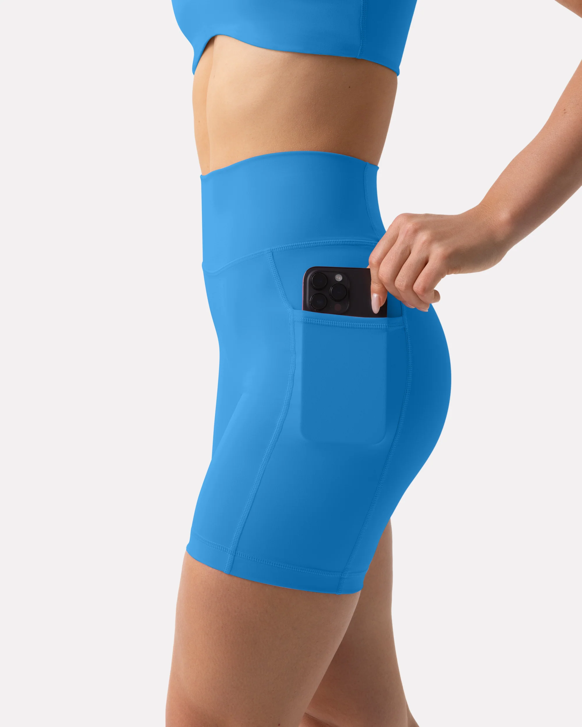 High-Waisted Butt Lifting 6" Biker Shorts with Pockets - Image 27
