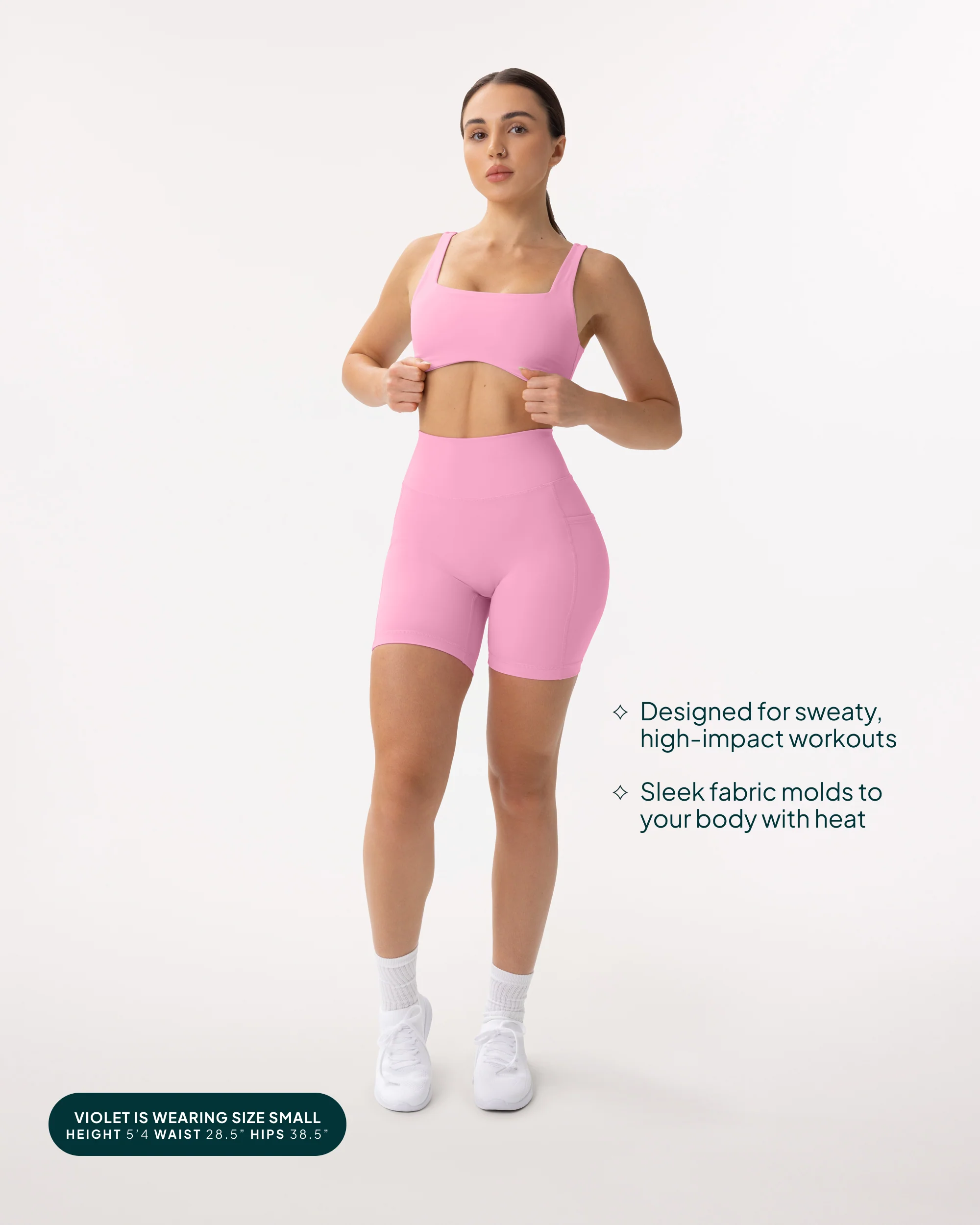 High-Waisted Butt Lifting 6" Biker Shorts with Pockets - Image 3