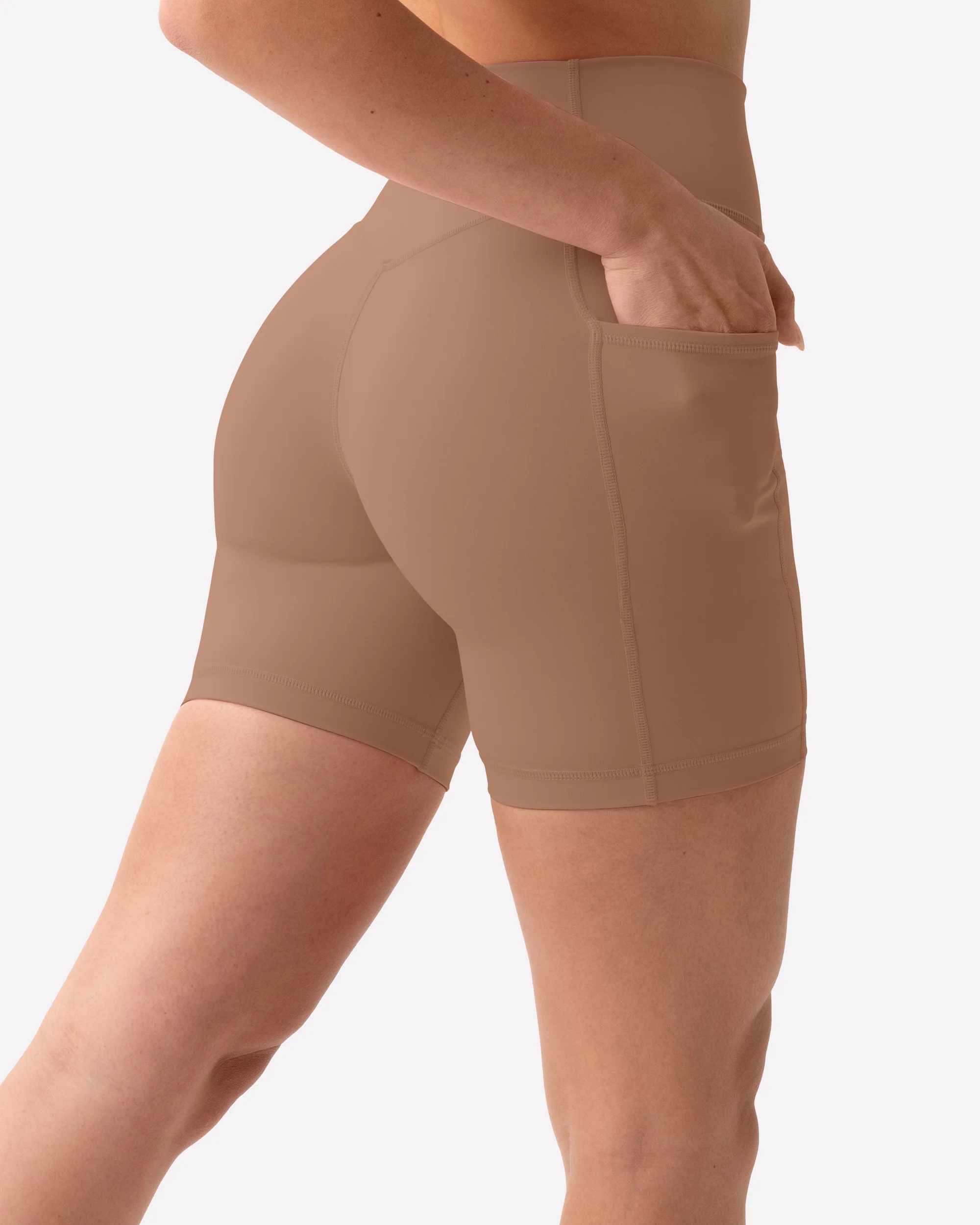 High-Waisted Butt Lifting 6" Biker Shorts with Pockets - Image 31
