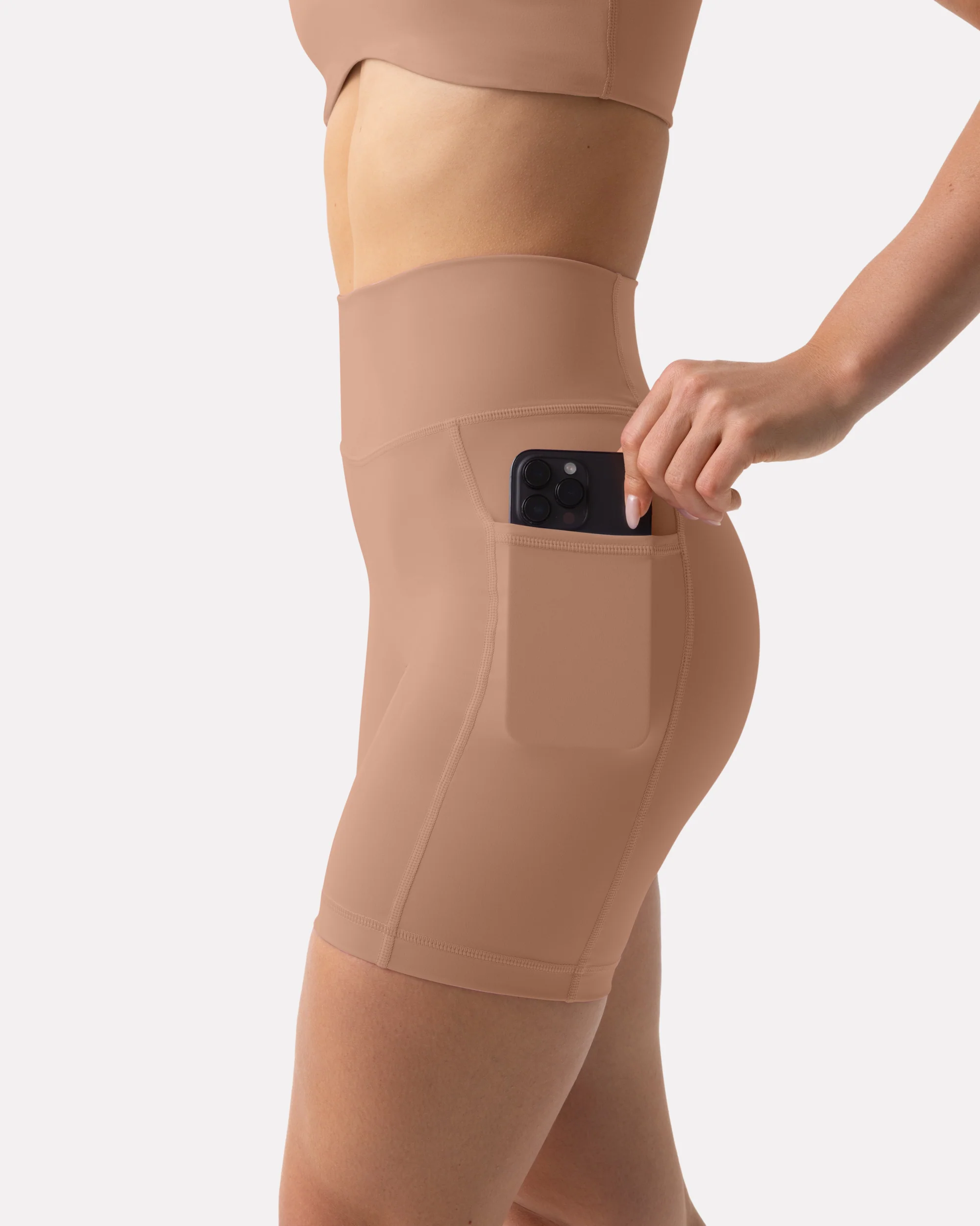 High-Waisted Butt Lifting 6" Biker Shorts with Pockets - Image 32