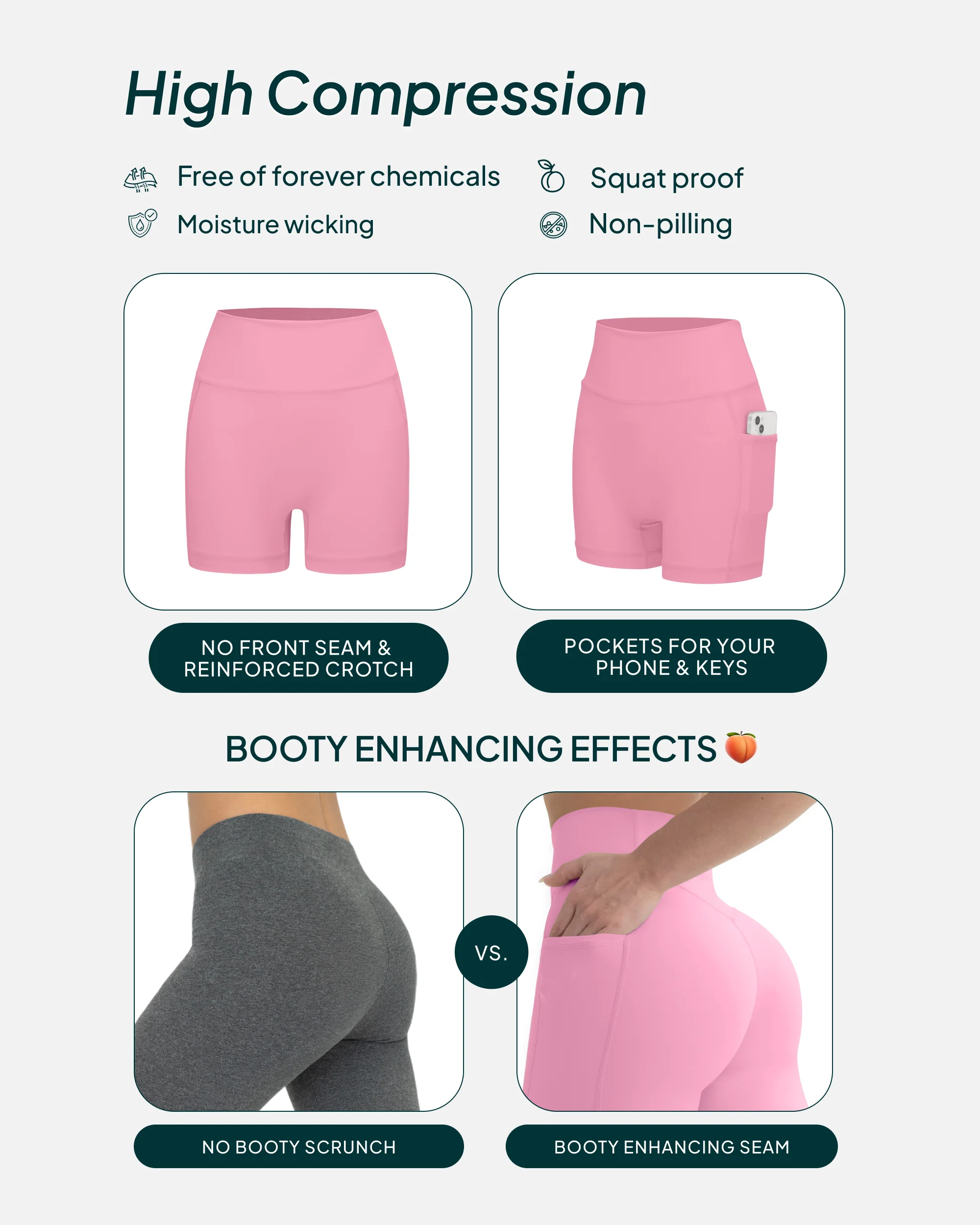 High-Waisted Butt Lifting 6" Biker Shorts with Pockets - Image 4