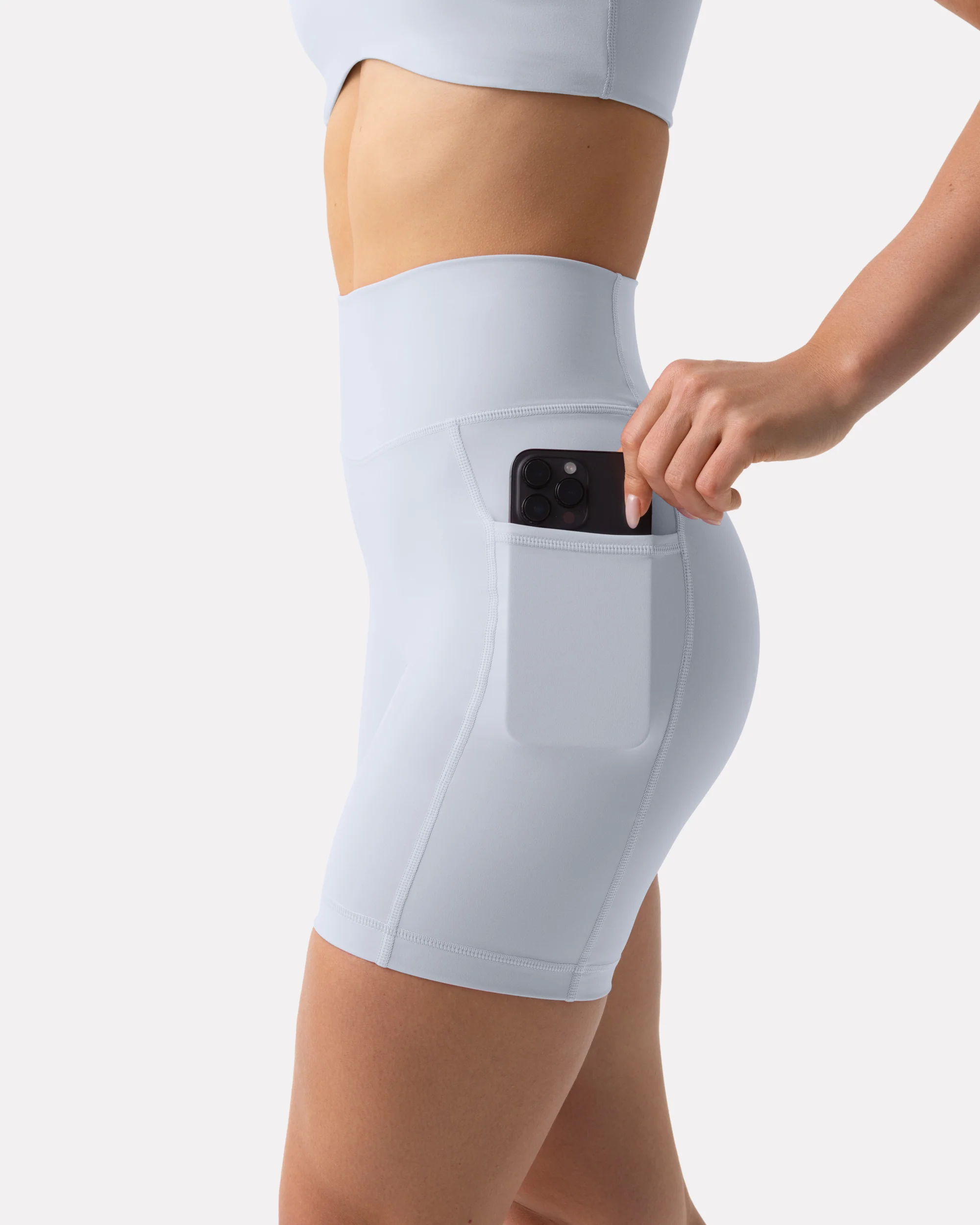 High-Waisted Butt Lifting 6" Biker Shorts with Pockets - Image 47