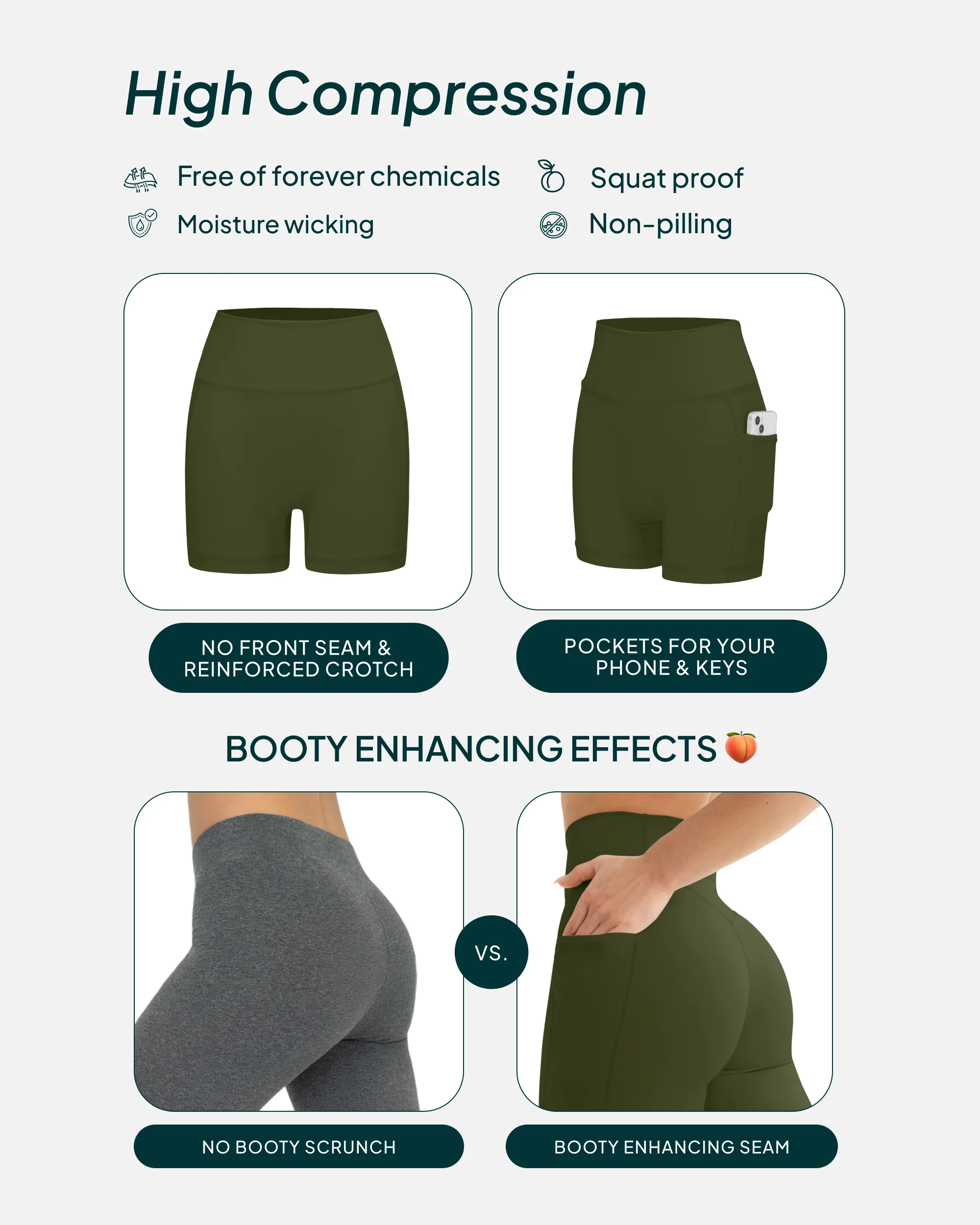 High-Waisted Butt Lifting 6" Biker Shorts with Pockets - Image 54