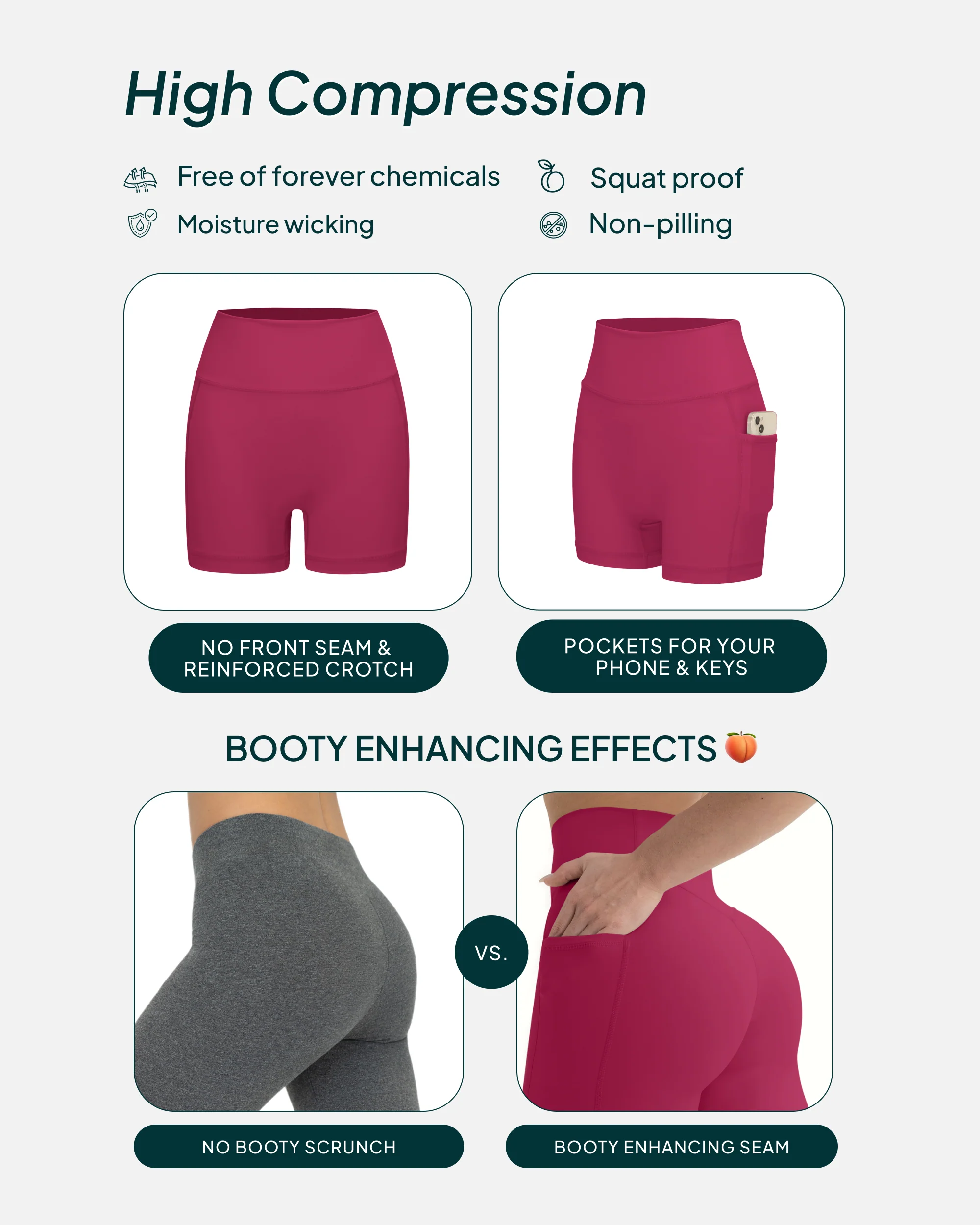 High-Waisted Butt Lifting 6" Biker Shorts with Pockets - Image 9