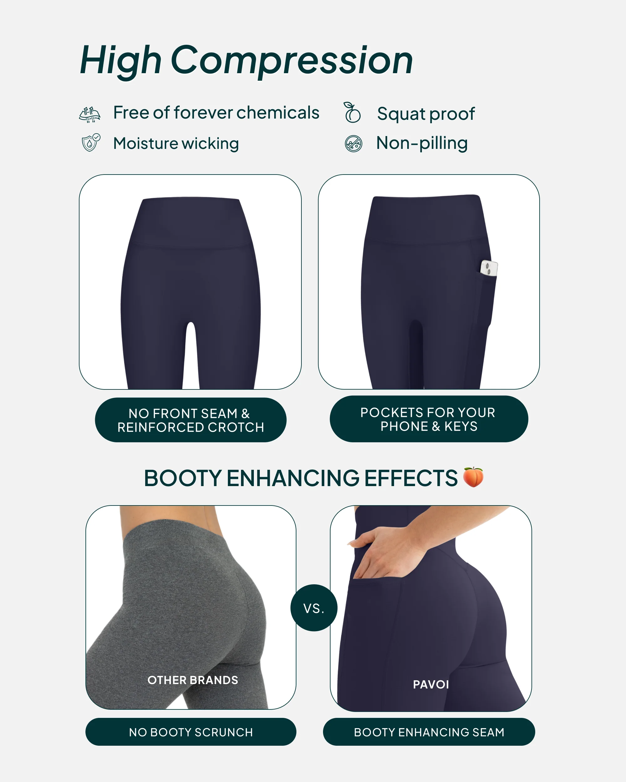 High-Waisted Butt Lifting Full-Length Leggings with Pockets - Image 10