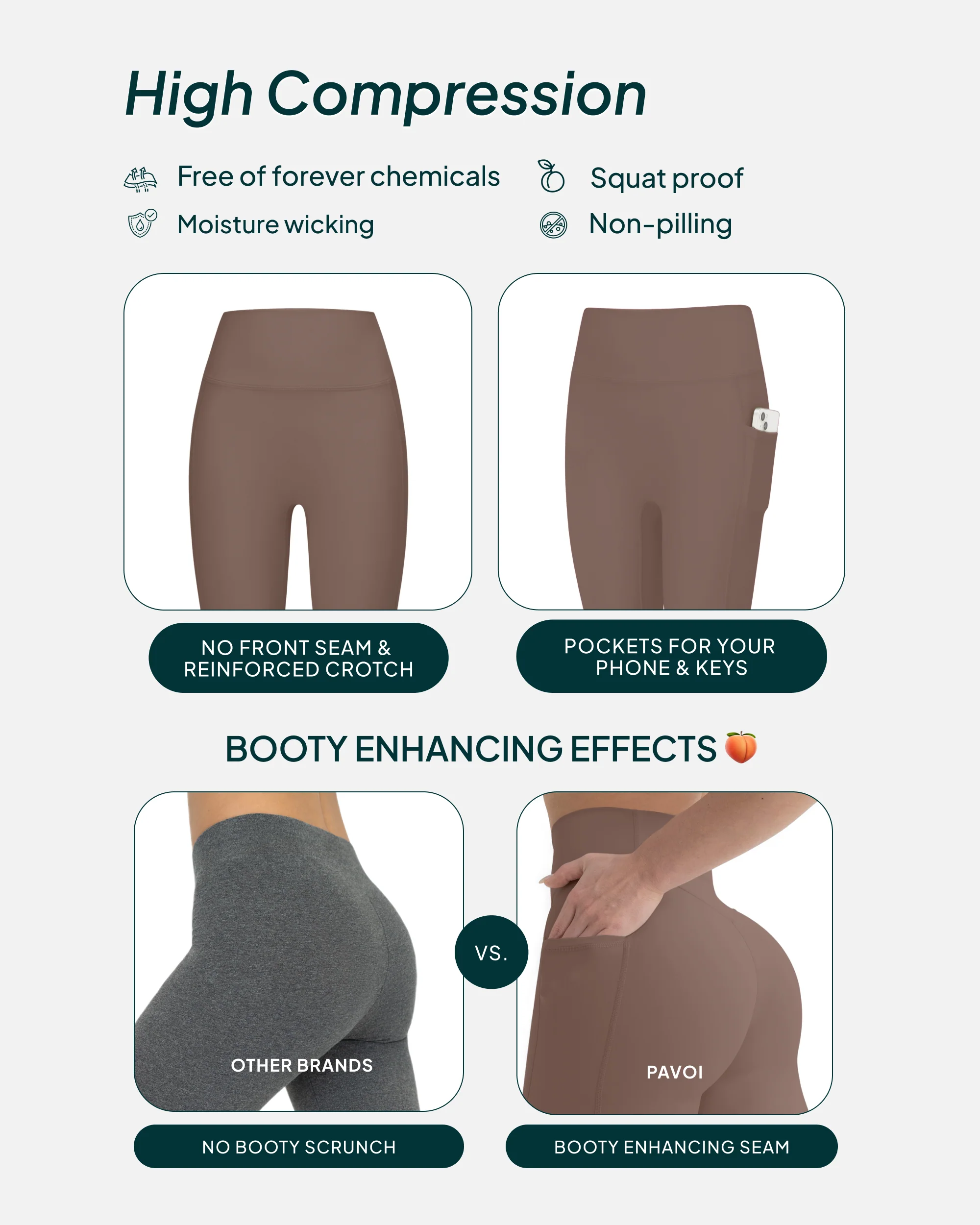 High-Waisted Butt Lifting Full-Length Leggings with Pockets - Image 16