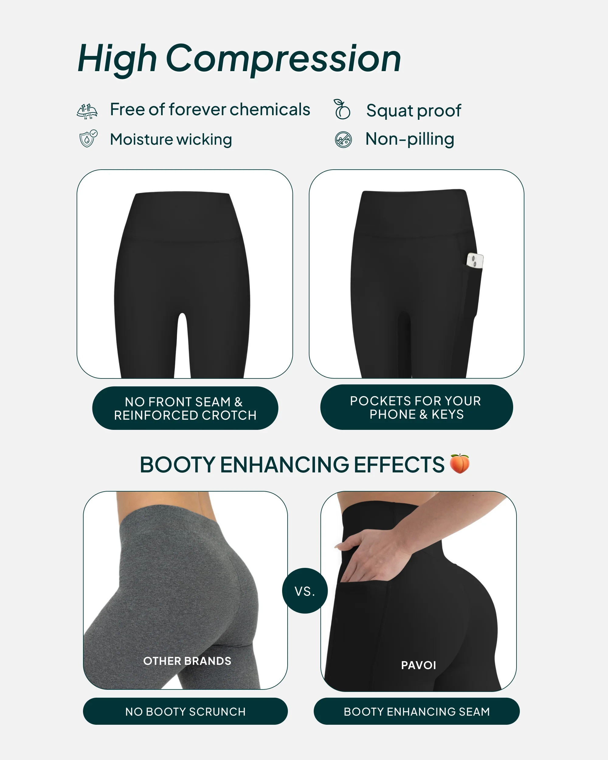 High-Waisted Butt Lifting Full-Length Leggings with Pockets - Image 22