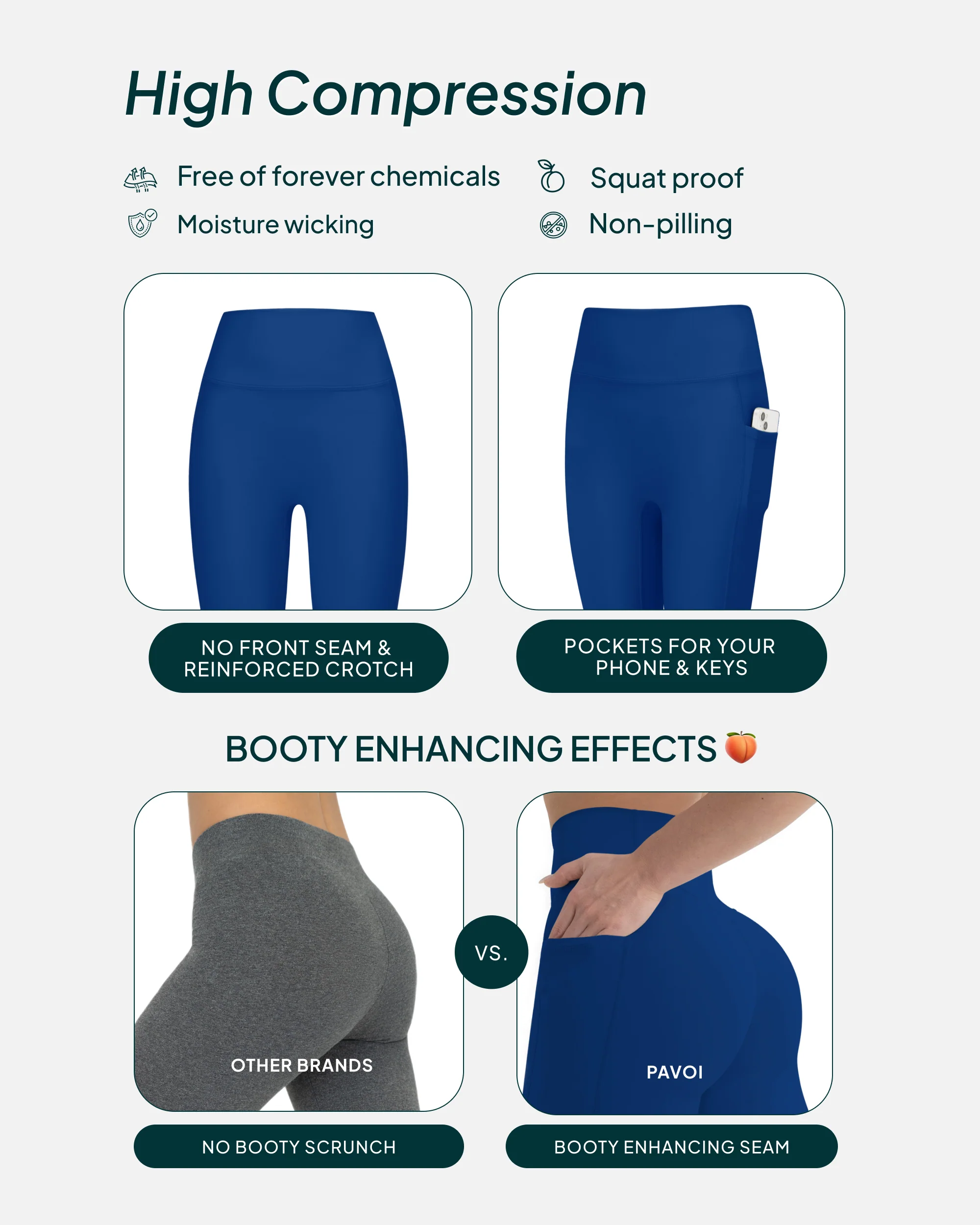 High-Waisted Butt Lifting Full-Length Leggings with Pockets - Image 28