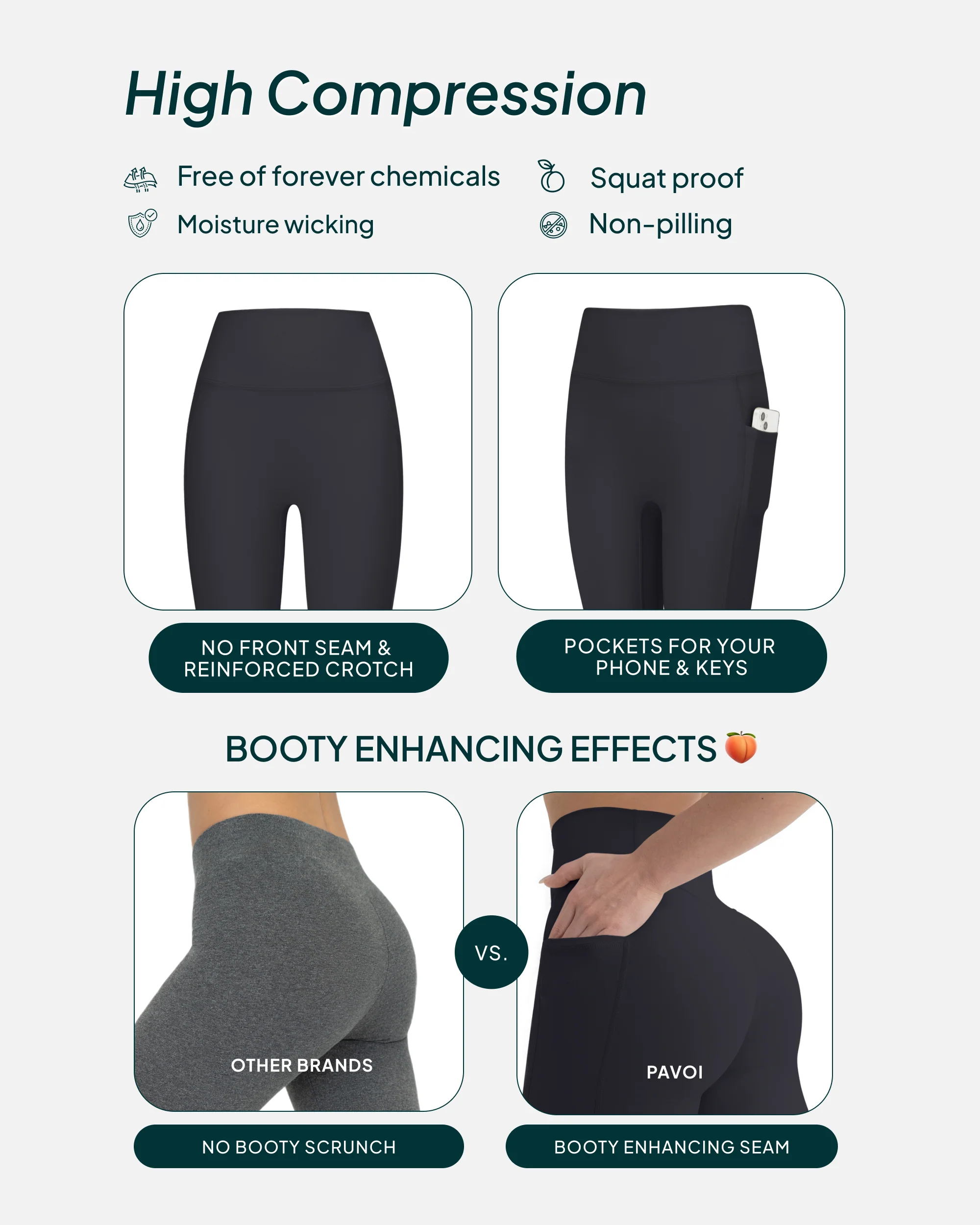 High-Waisted Butt Lifting Full-Length Leggings with Pockets - Image 34