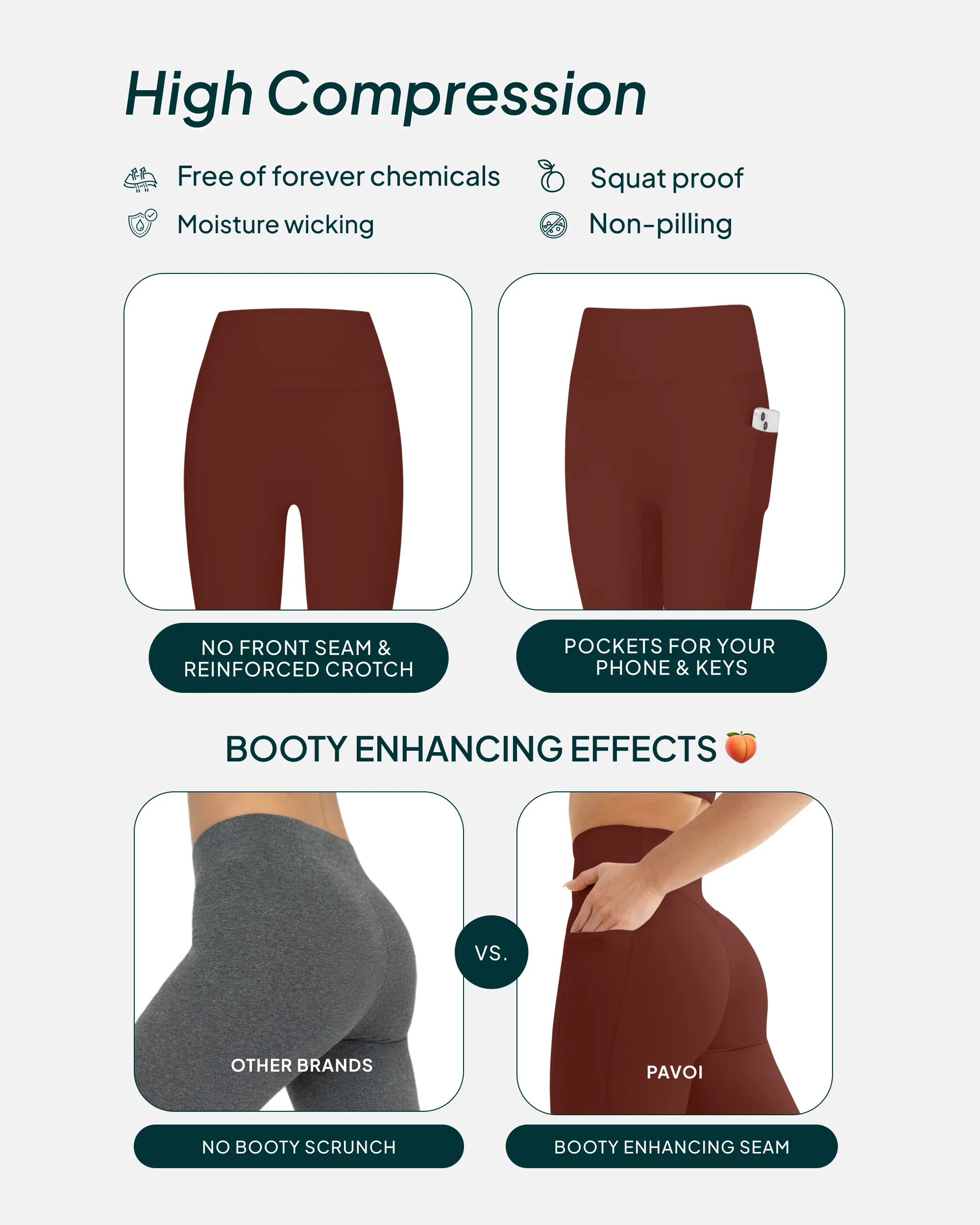 High-Waisted Butt Lifting Full-Length Leggings with Pockets - Image 64