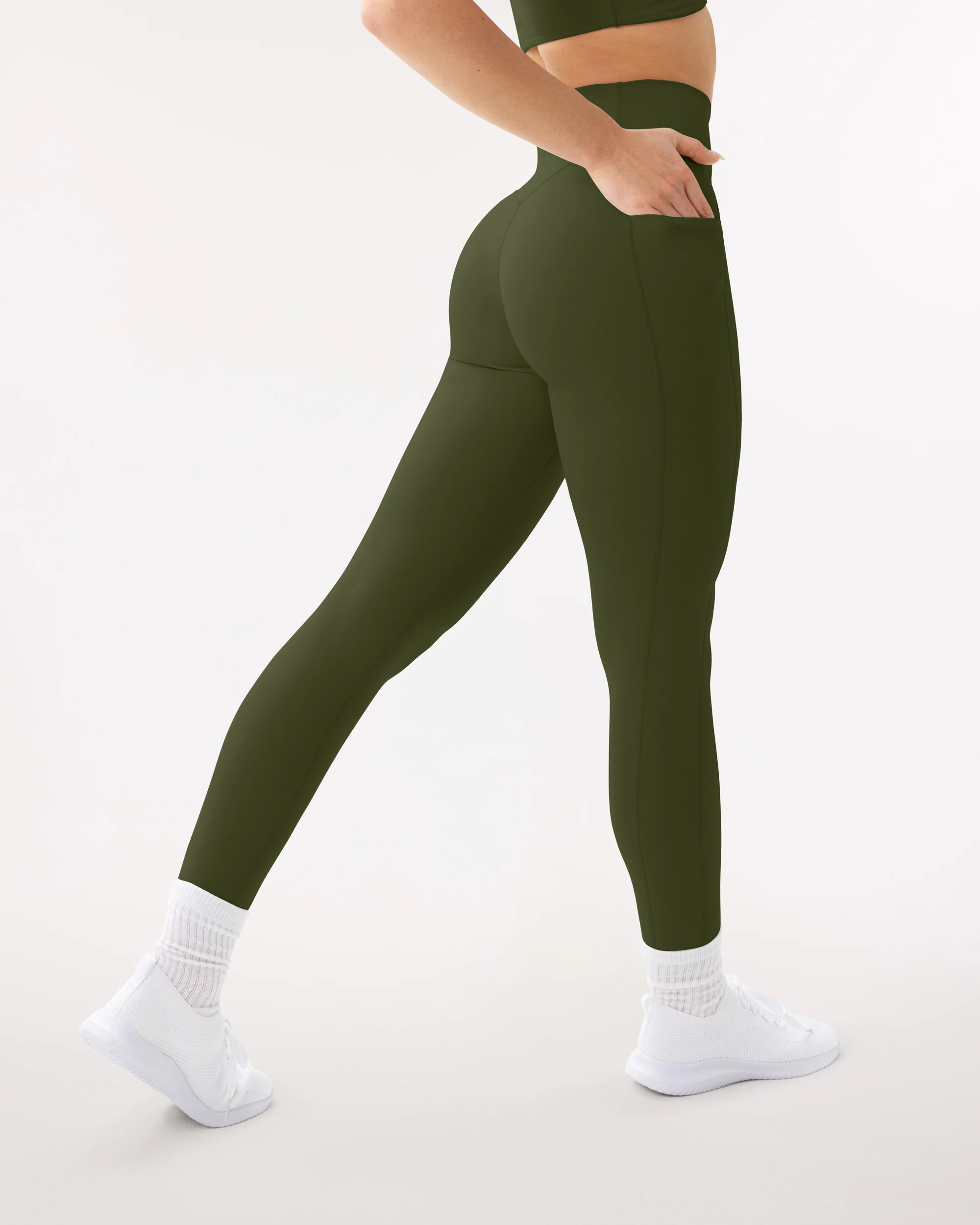 High-Waisted Butt Lifting Full-Length Leggings with Pockets - Image 67