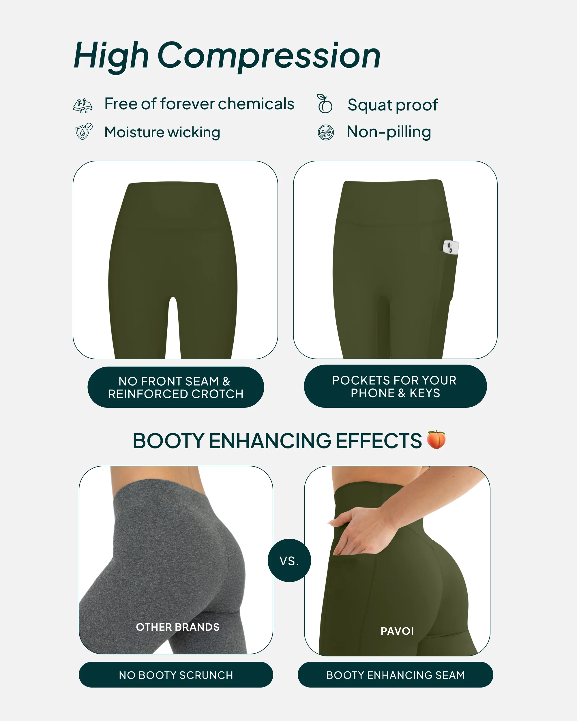 High-Waisted Butt Lifting Full-Length Leggings with Pockets - Image 70